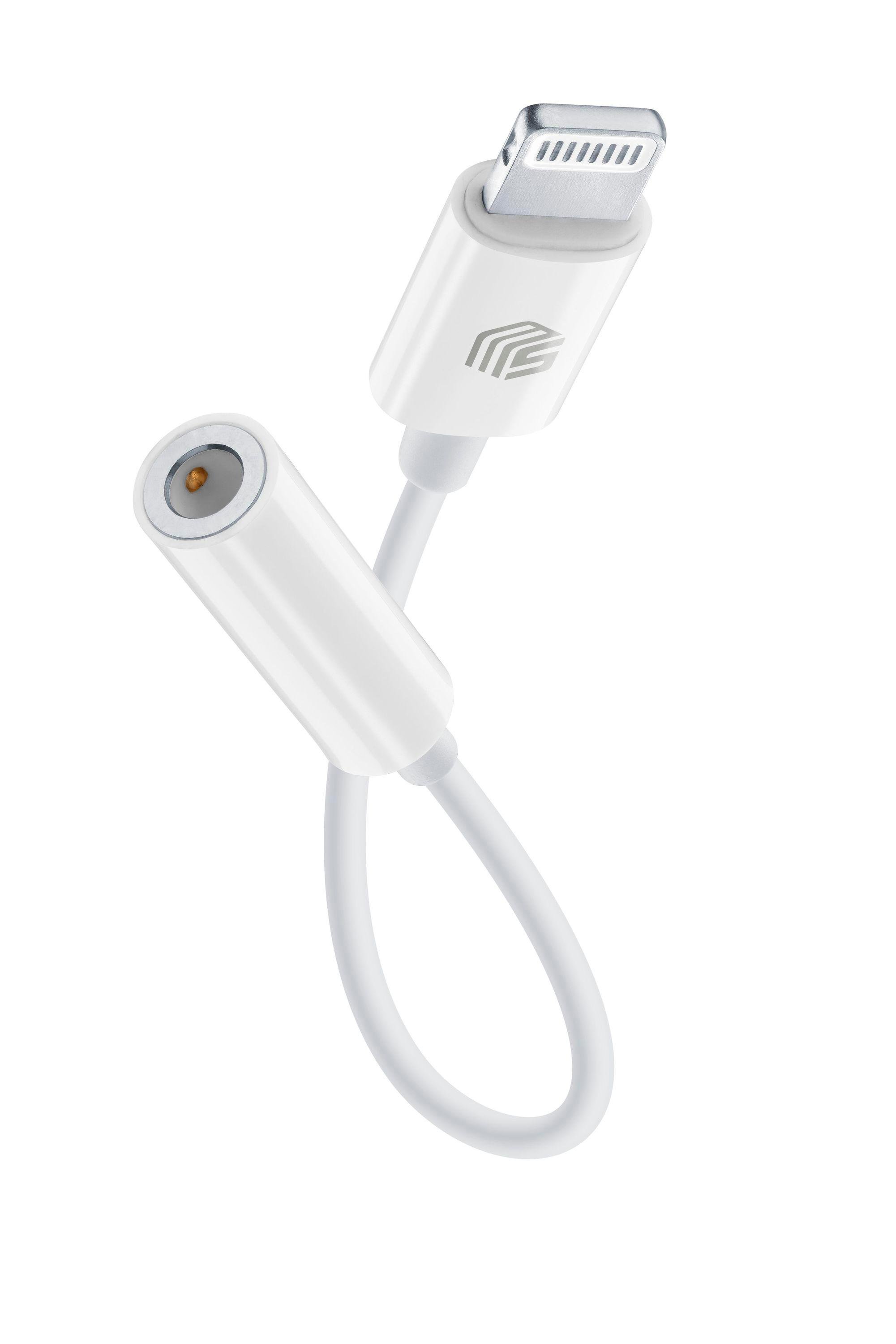 MFI Audio Adapter Kabel Lightning zu 3,5mm Klinkenanschluss White (60746)