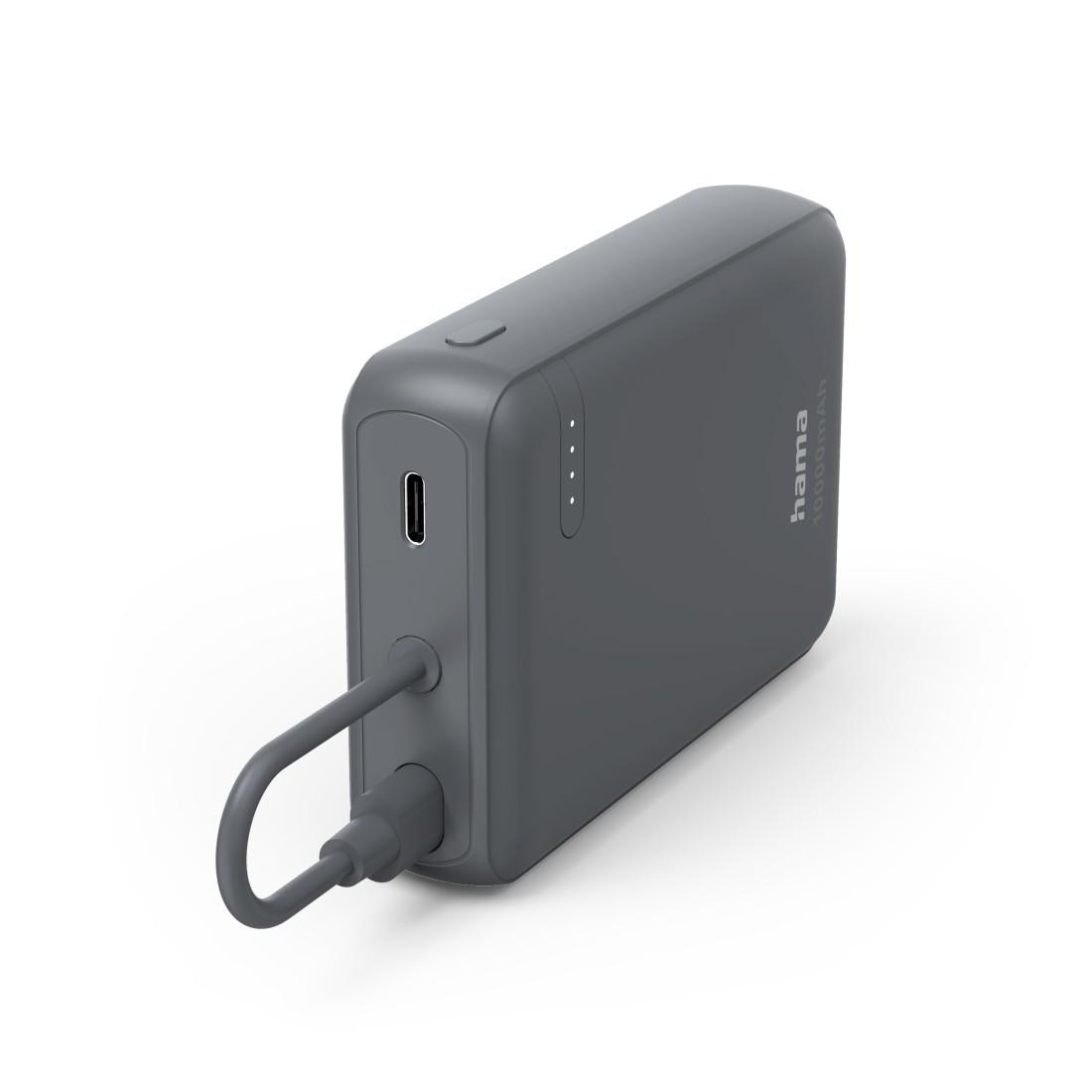 Power Pack "Travel" mit Kabel, 10000mAh, 2 Ausgänge: 2x USB-C, Anthrazit (00201739)
