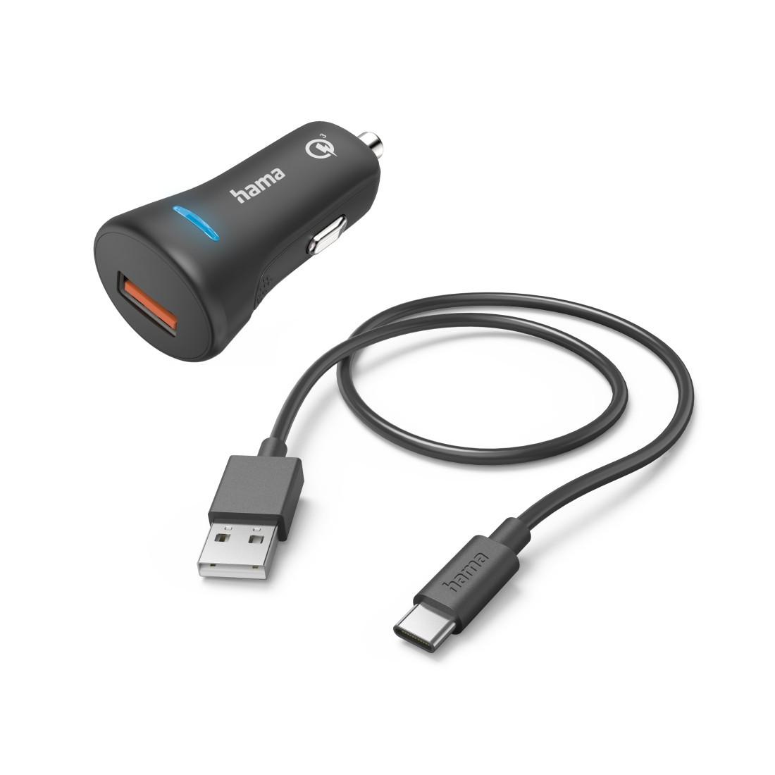 Auto-Schnellladegerät mit Ladekabel USB-C, 19,5 W, 1,5 m, Schwarz (00201615)