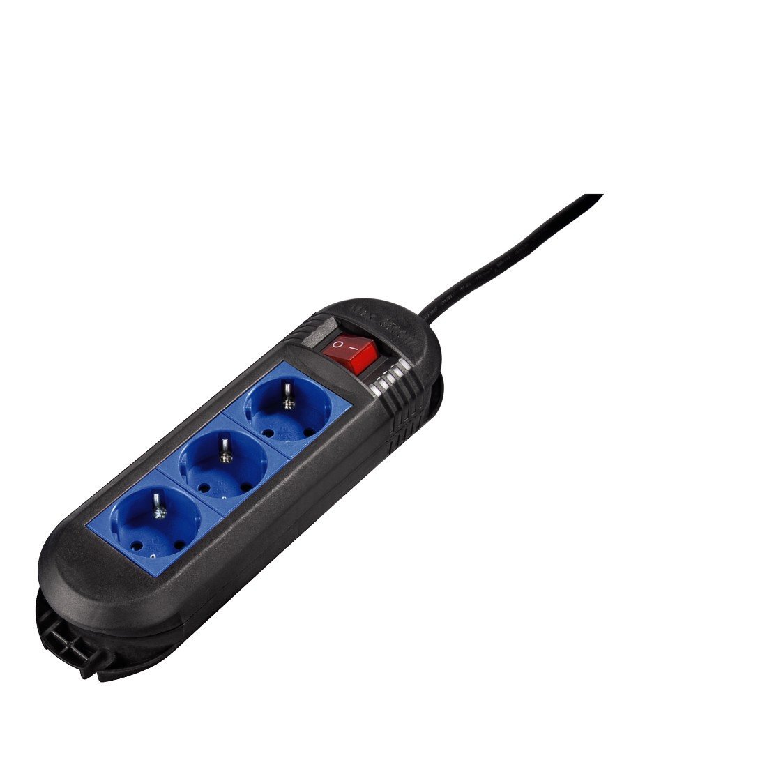 Steckdosenleiste "Colour", 3-fach, Schwarz/Blau, 1,5 m (00047884)