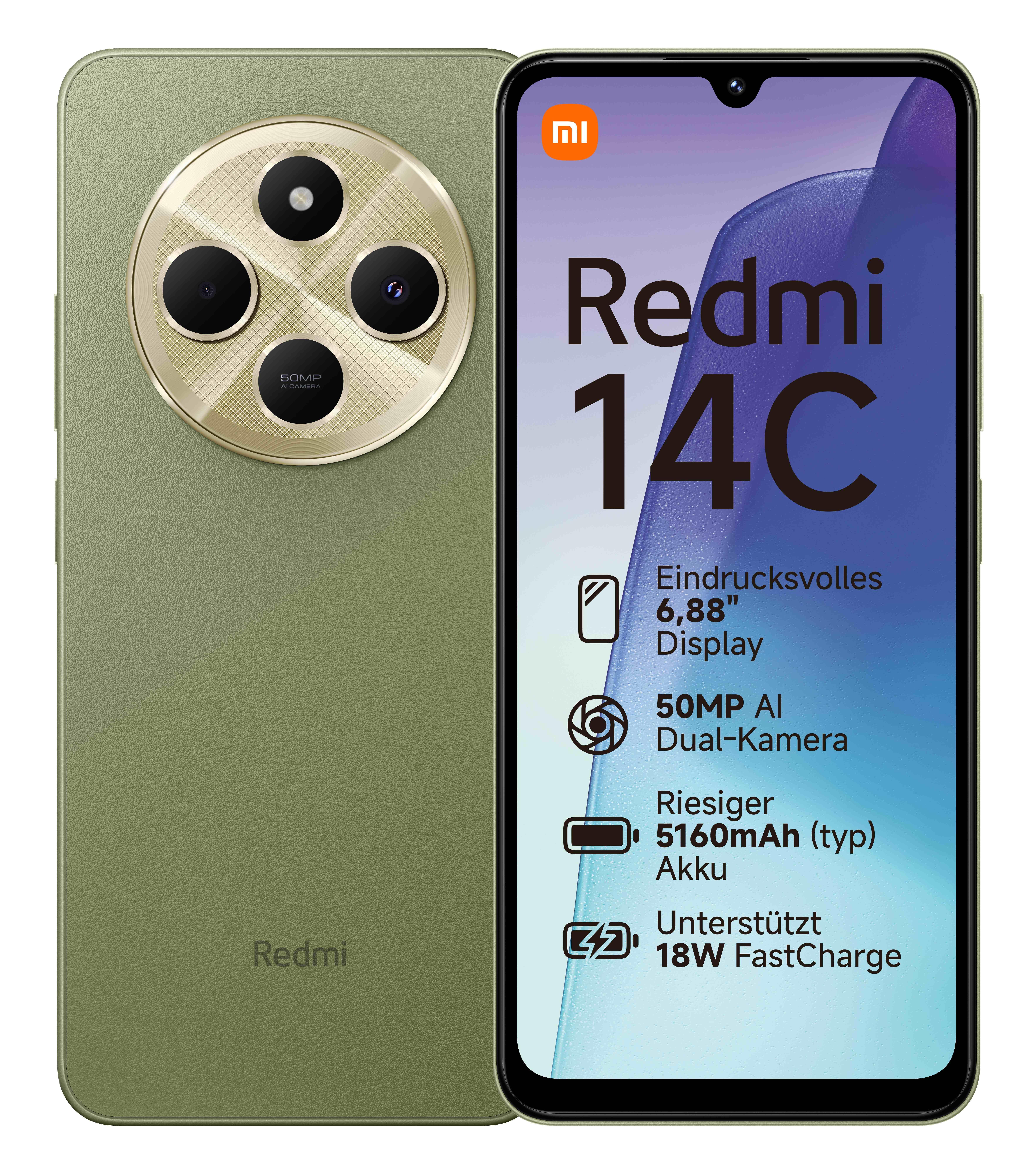 Redmi 14C 4GB + 128GB Sage Green Smartphone