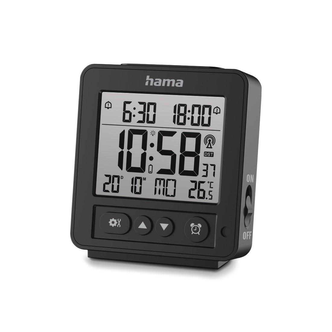Digitaler Funkwecker "Rhodos", LCD, Schwarz (00185895)