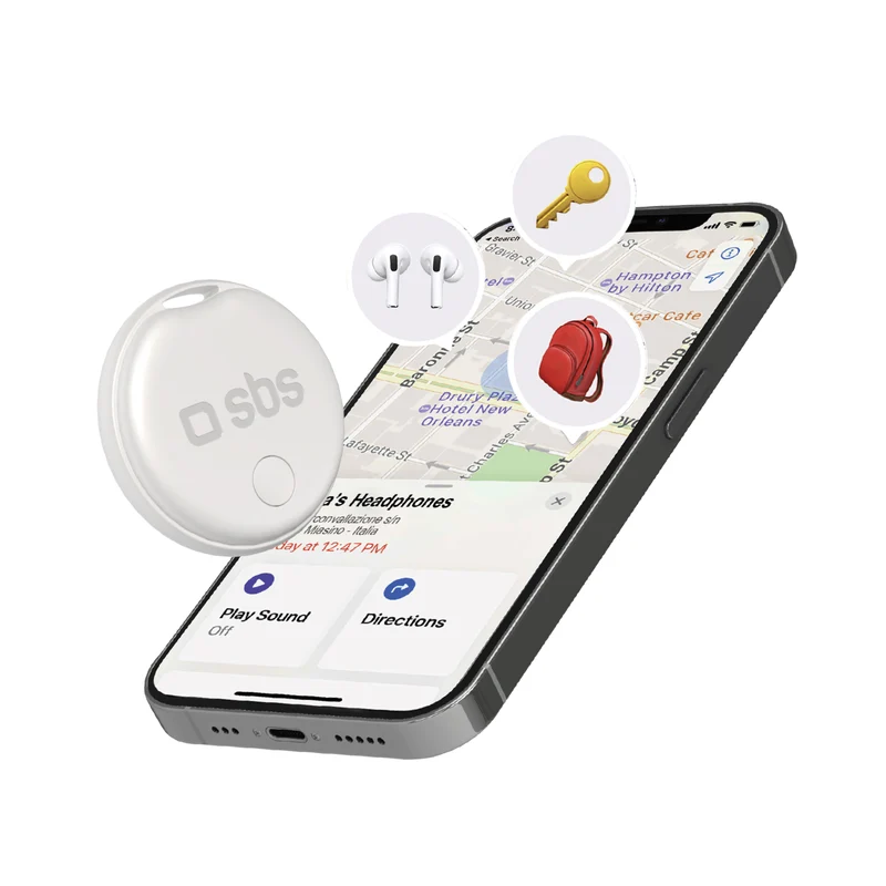 Objektsucher, kompatibel mit Apple Find My Weiß