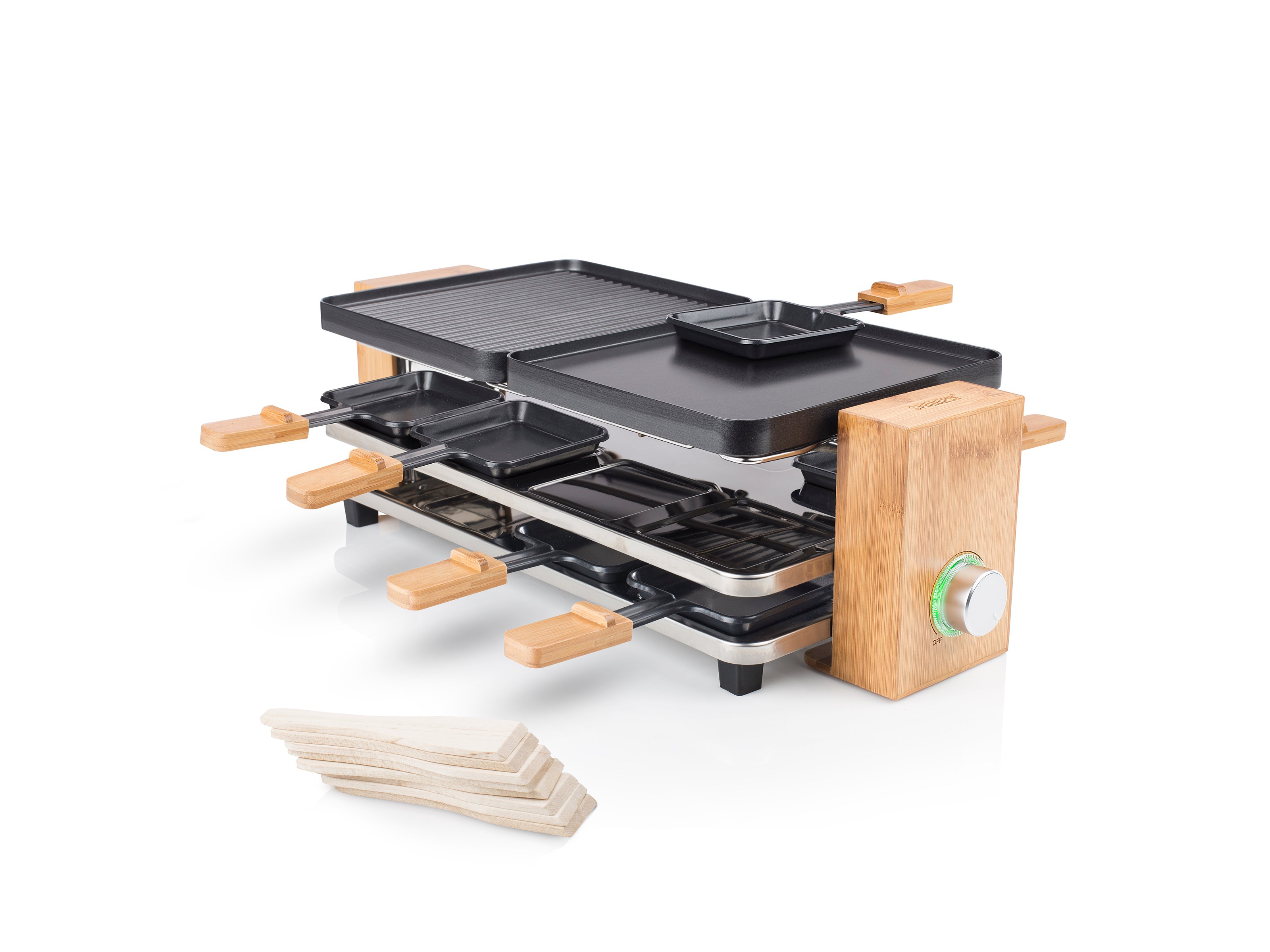 PURE 8 Bambus Raclettegrill