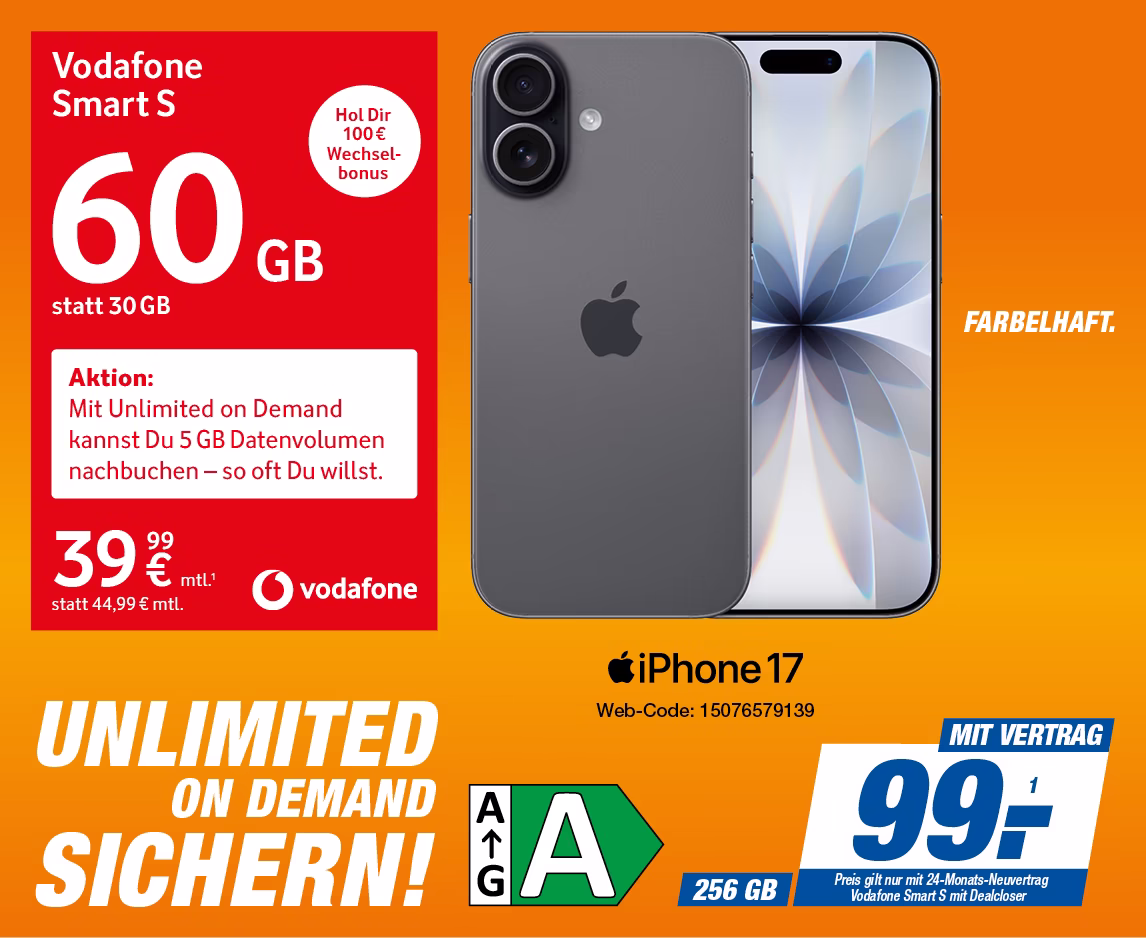 iPhone 17 mit Vodafone Smart S mit Dealcloser