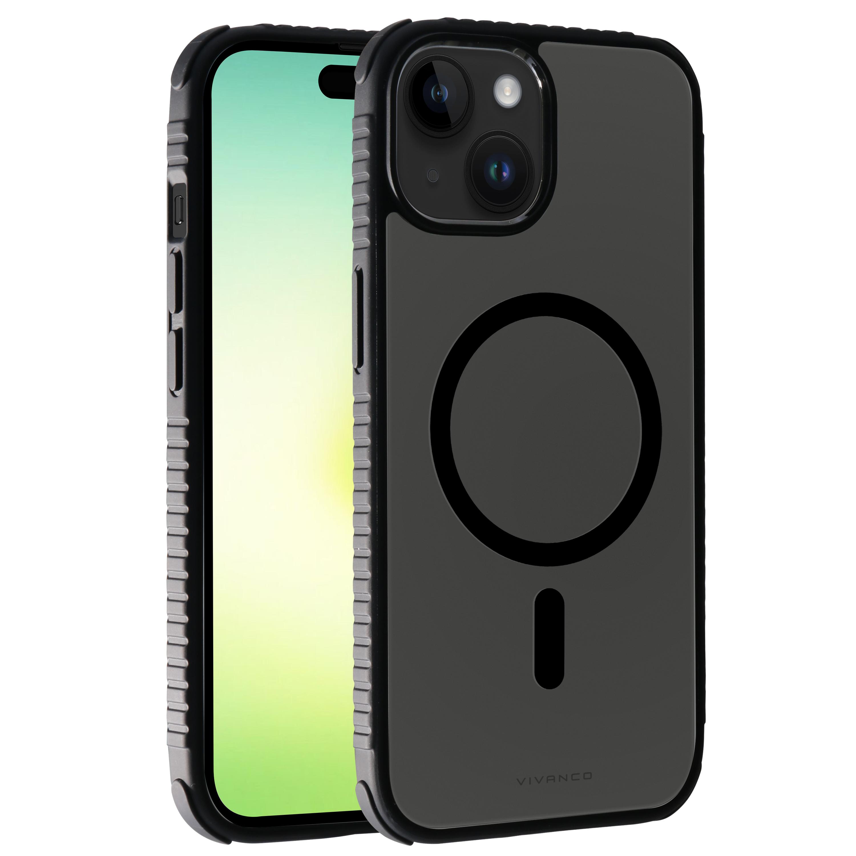 Mag Solid Elite, 360° Anti Shock Cover für iPhone 15 Plus, semi-transparent/schwarz (63911) Handyhülle
