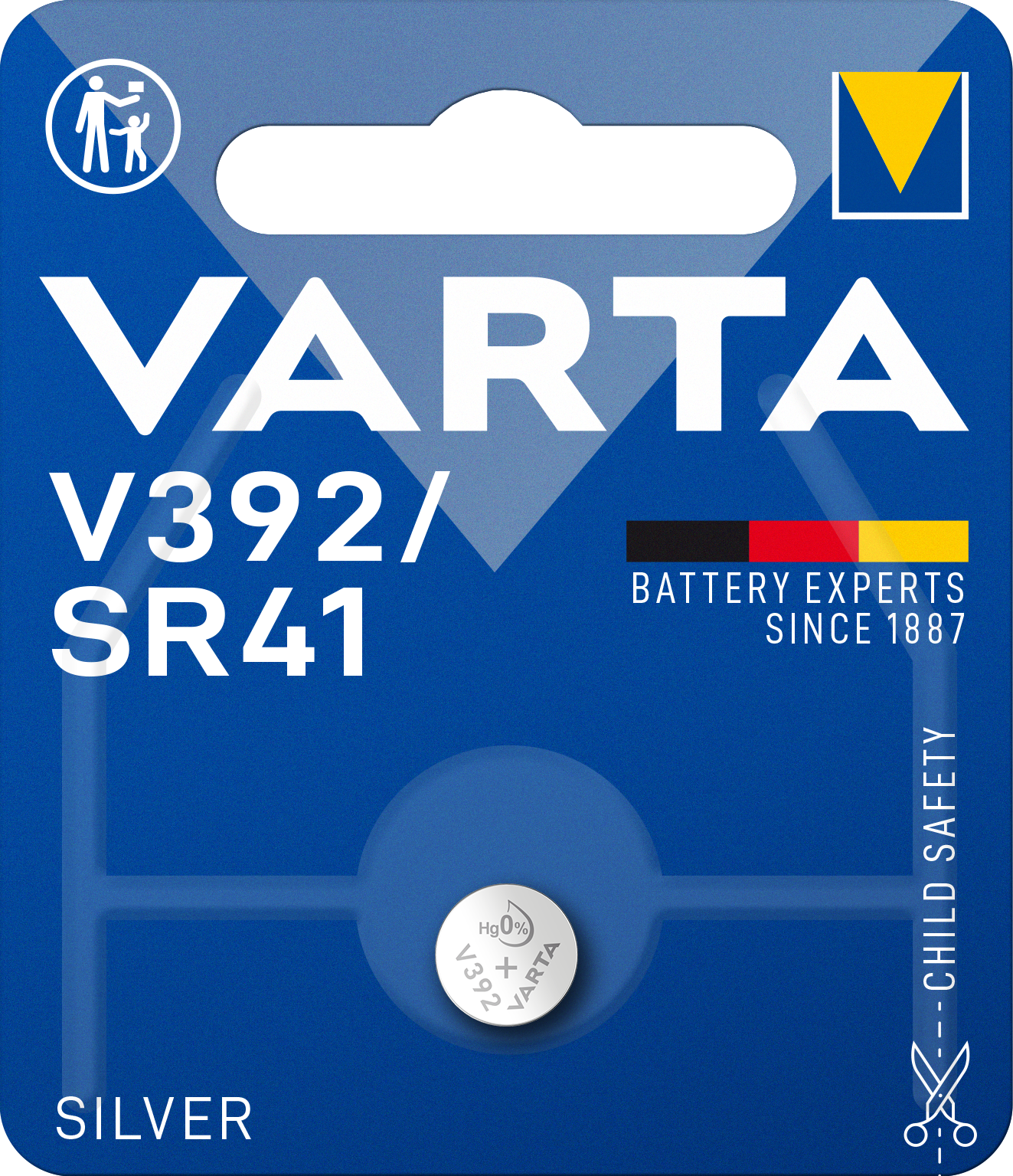 SILVER Coin V392/SR41, 1er Blister Batterie