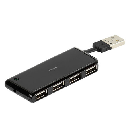 High Speed USB 2.0 Hub 4-Port mit integriertem USB-Anschluss (36660)