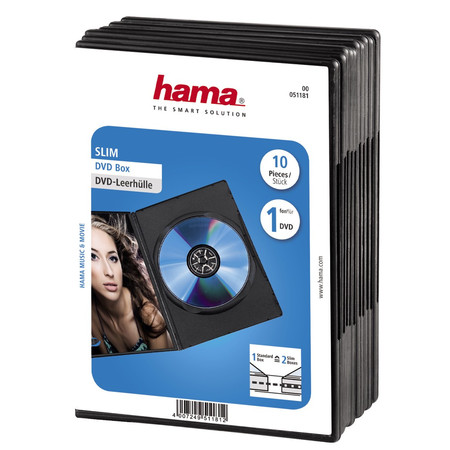 DVD-Leerhülle Slim, 10er-Pack, schwarz
