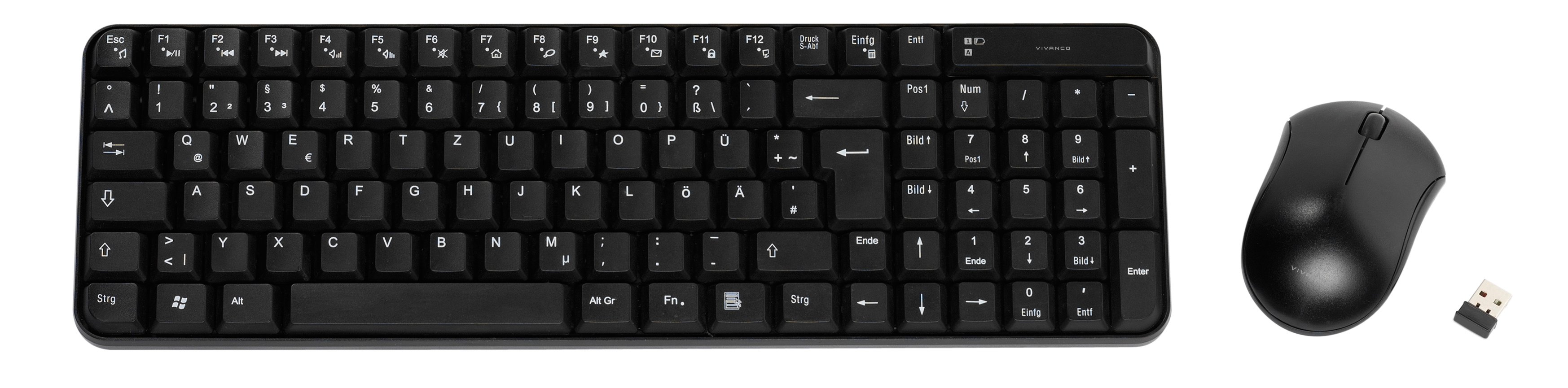 Wireless Desktop Set, drahtlose Tastatur und Maus mit Funkübertragung (36642)