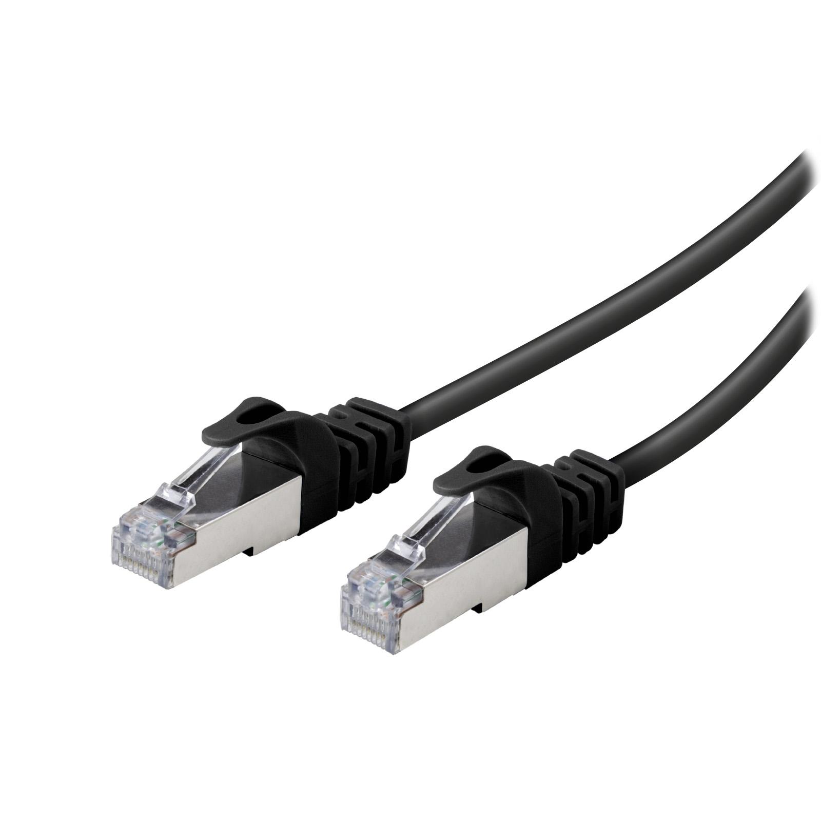 S/FTP CAT 6a Netzwerkkabel, 0,5m, schwarz