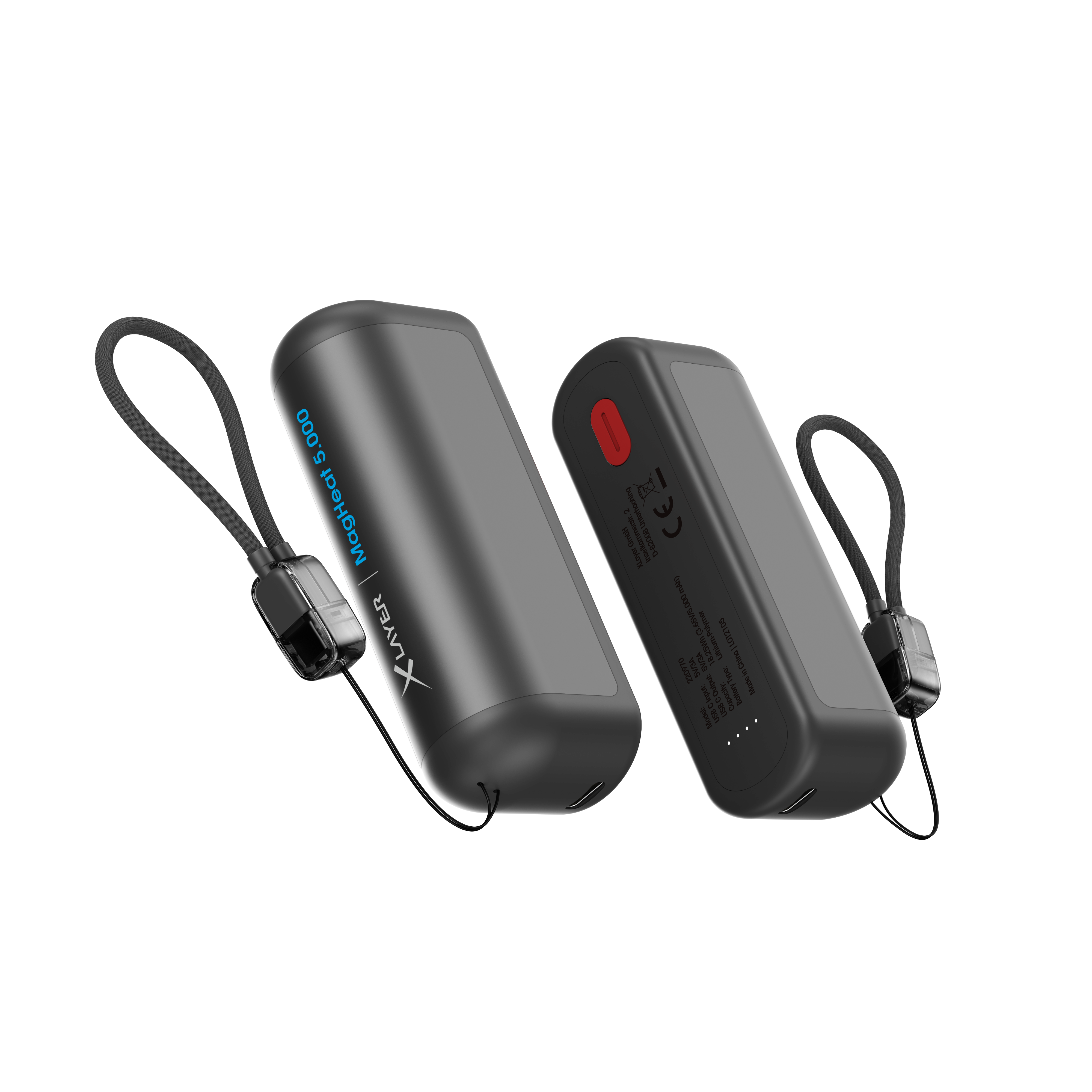 Powerbank Plus + Handwärmer Duo 2x 5000mAh, Schwarz