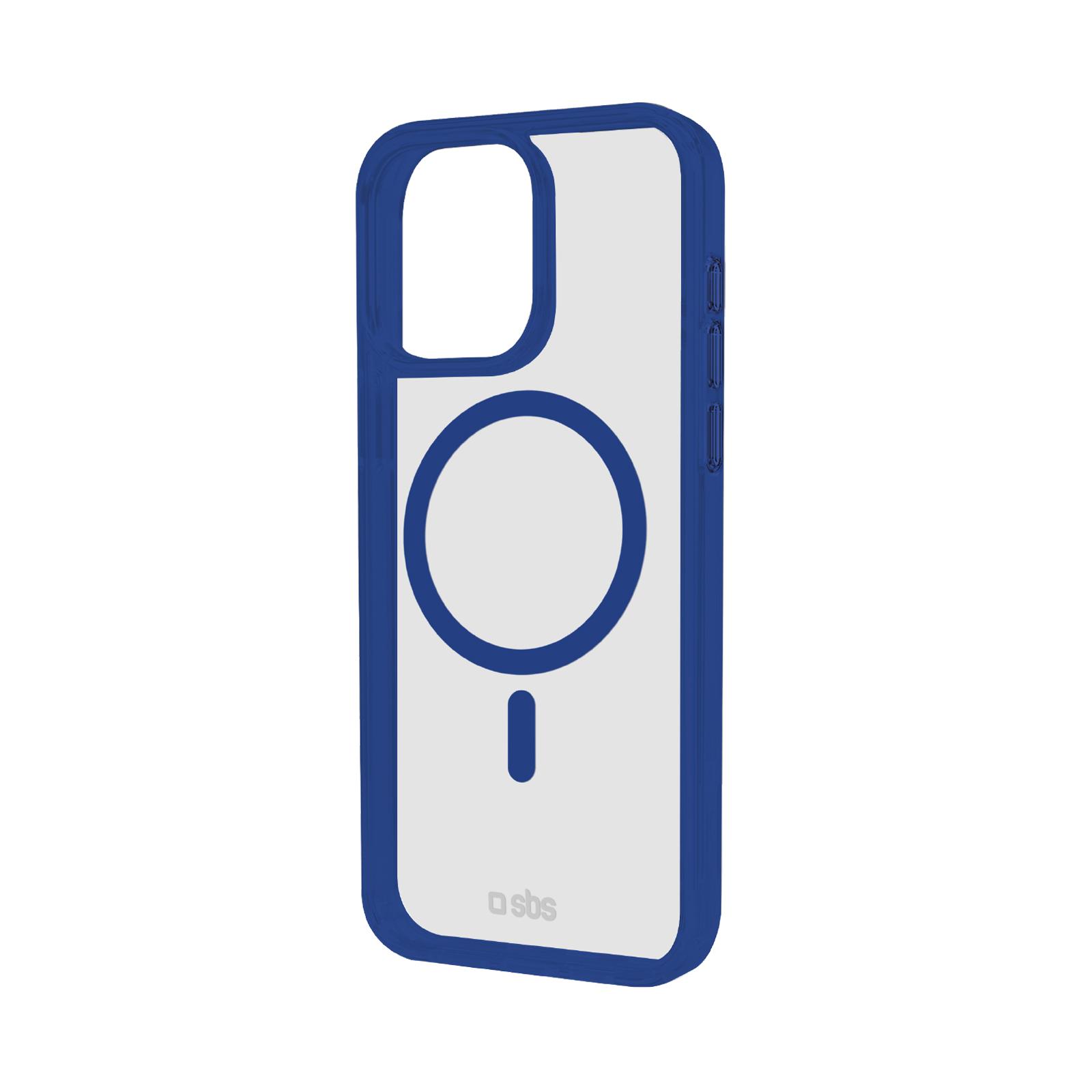 Case für iPhone 15 Pro mit farbigen Rändern, kompatibel mit MagSafe Aufladung, Blau