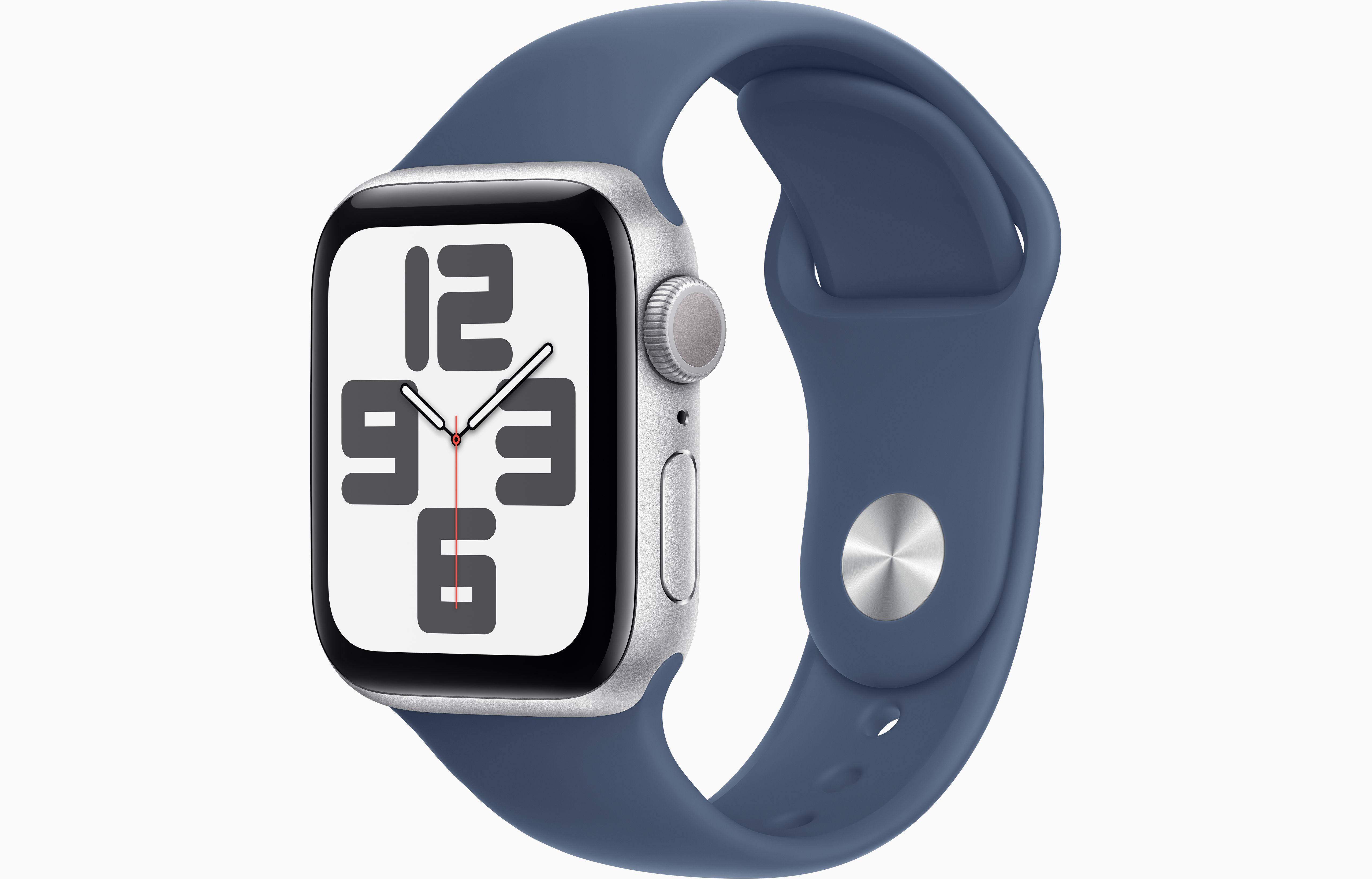 Watch SE GPS, 40 mm Aluminiumgehäuse Silber, Sportarmband Denim - S/M