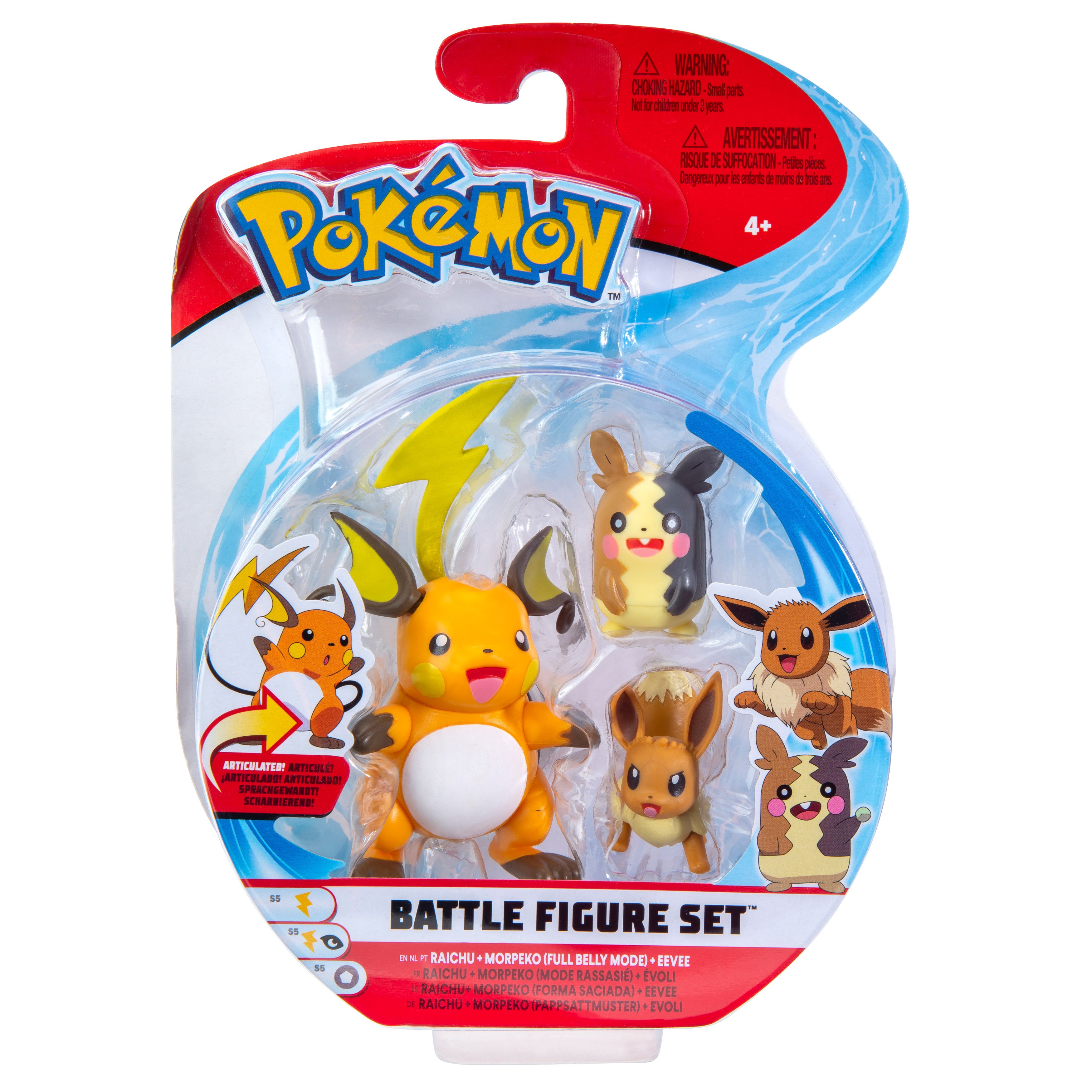 Battle Figure Set Raichu + Morpeko + Evoli