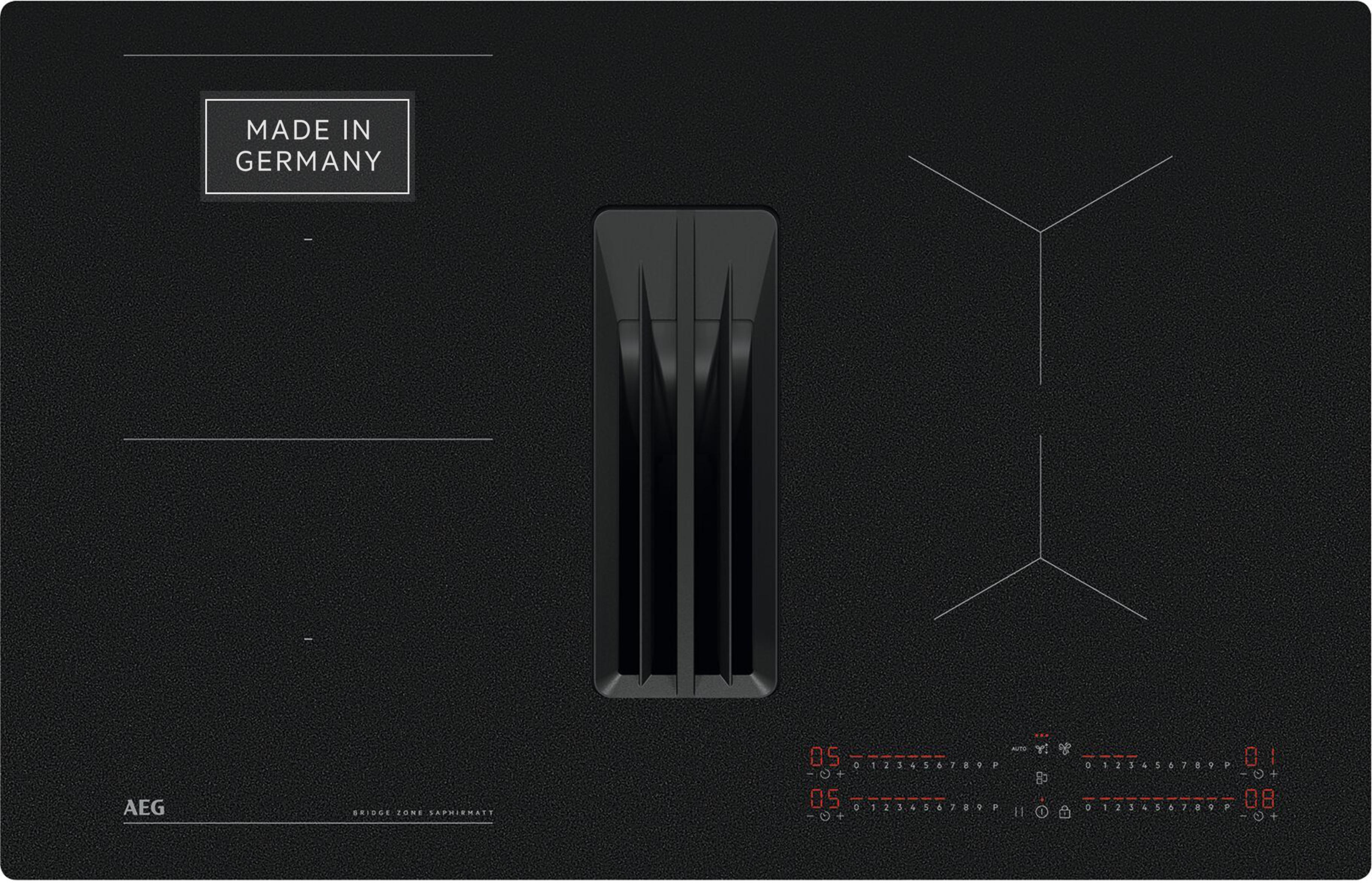 TH84CB0BSZ 6000 Bridge XTM SaphirMatt Induktionskochfeld mit Dunstabzug