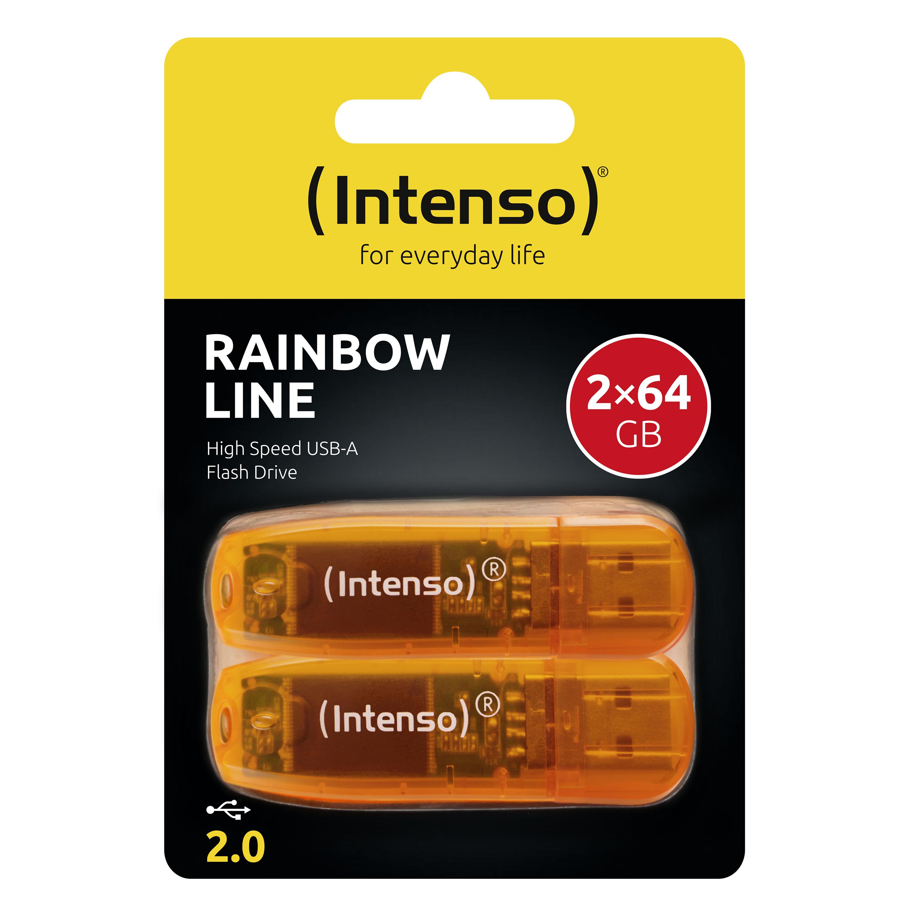 Rainbow Line 64 GB Orange 2er USB-Stick