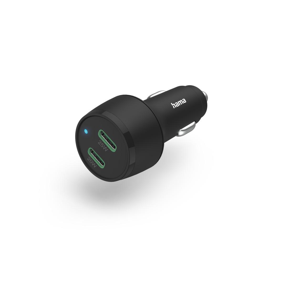 Auto-Schnellladegerät, 2x USB-C, PD, 45 W, Schwarz (00201632)