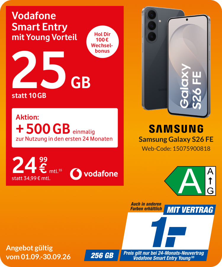 Samsung S26 mit Smart Entry für 1€!