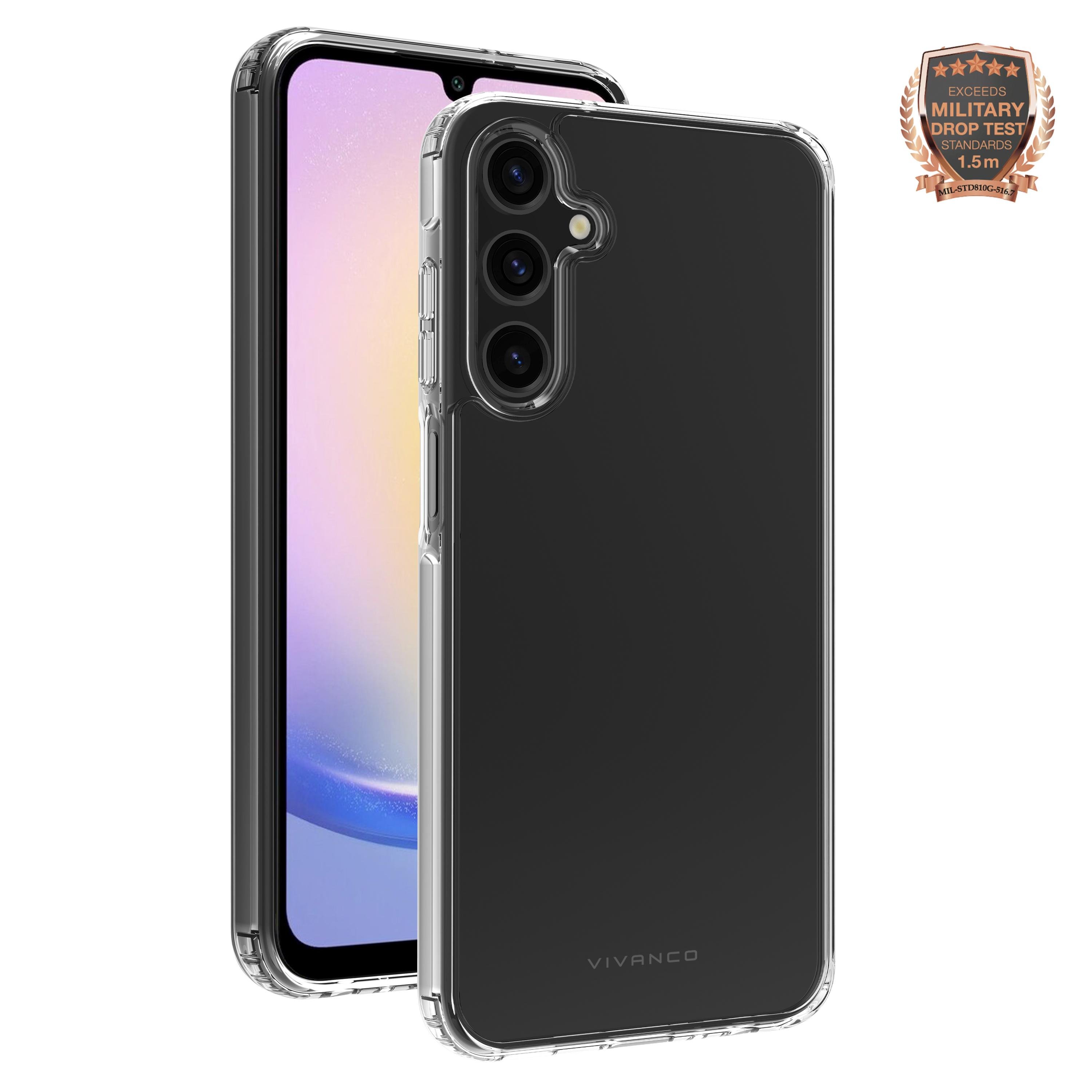 Safe and Steady, Anti Shock Cover für Galaxy A25 5G, 1.5m Drop-Protection Transparent (63973)