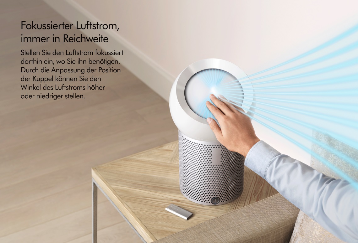 Fokussierter Luftstrom, immer in Reichweite