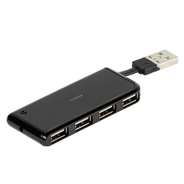 High Speed USB 2.0 Hub 4-Port mit integriertem USB-Anschluss (36660)