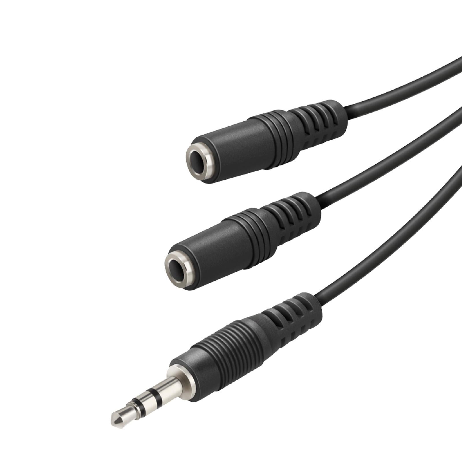 Audio-Splitter 3,5mm Klinke, 0,2m, schwarz 3.5 mm Klinkenkabel mit Klinkenbuchse