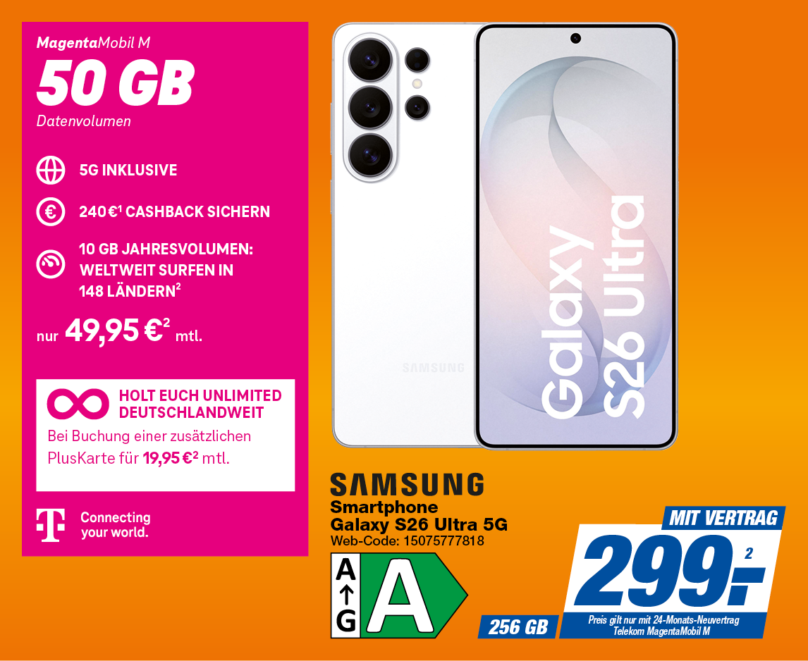 Samsung Galaxy S26 Ultra mit Telekom MagentaMobil M