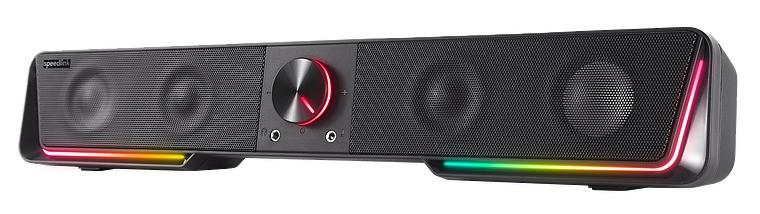 GRAVITY RGB Stereo Soundbar, schwarz