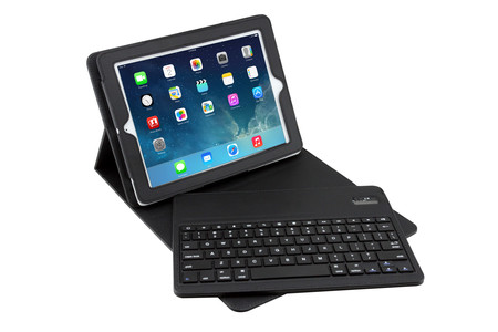 13534 Bluetooth Ledertasche + Tastatur für Apple iPad Mini/ Mini 2/ Mini 3 schwarz