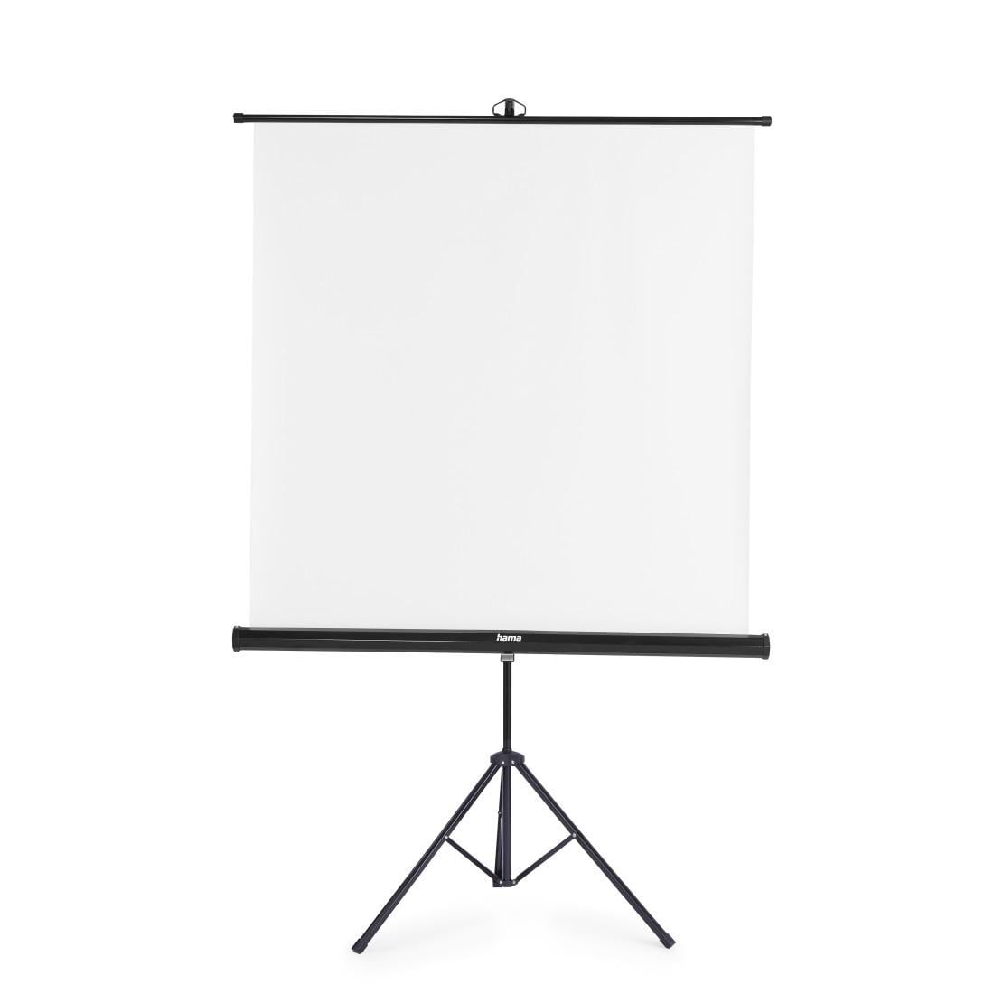 Leinwand mit Stativ, 125 x 125 cm, 2in1, mobiles Set, Teleskoprohr, Weiß (00021575)
