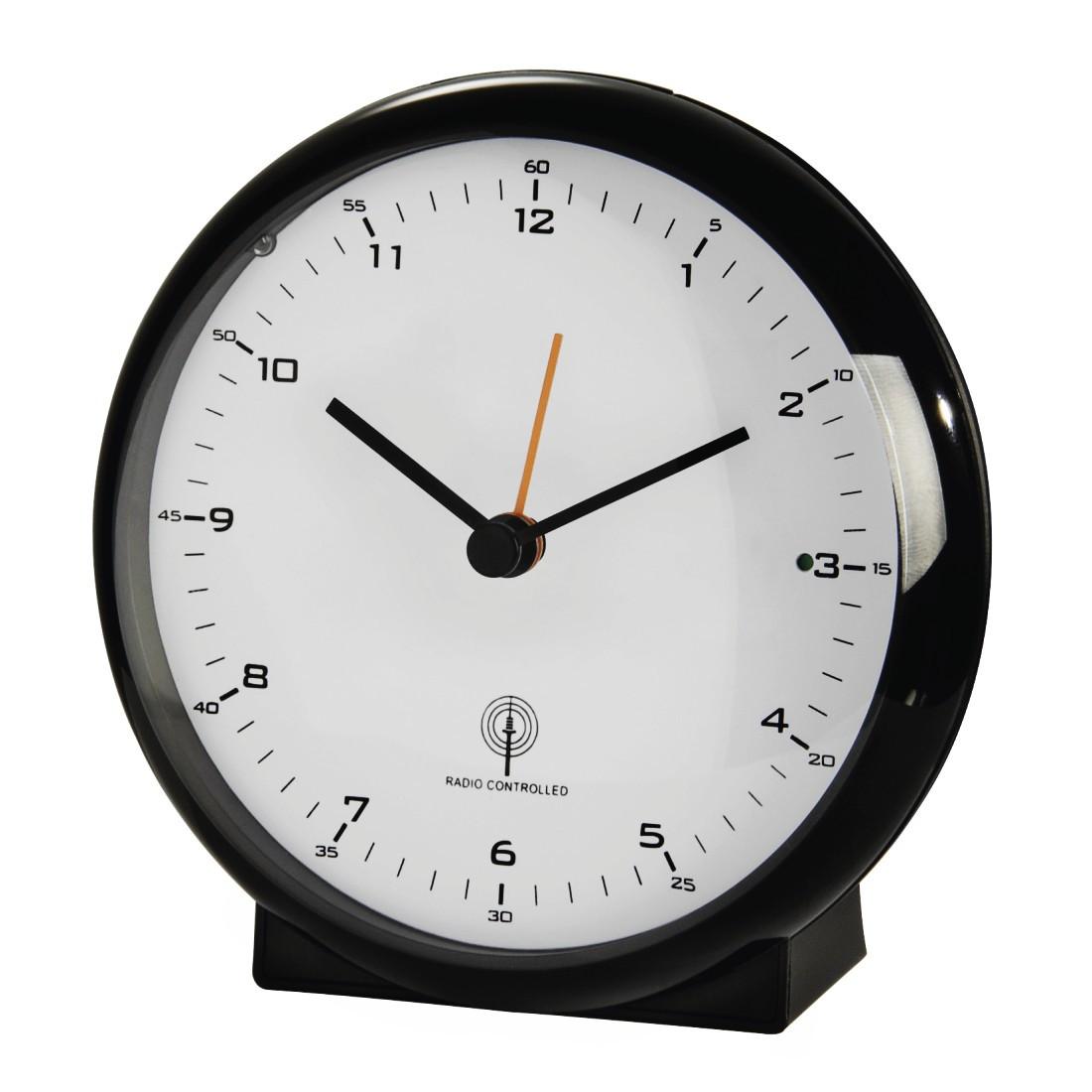 Funkwecker "Elegance Pro", ohne Ticken, Schwarz (00186317)