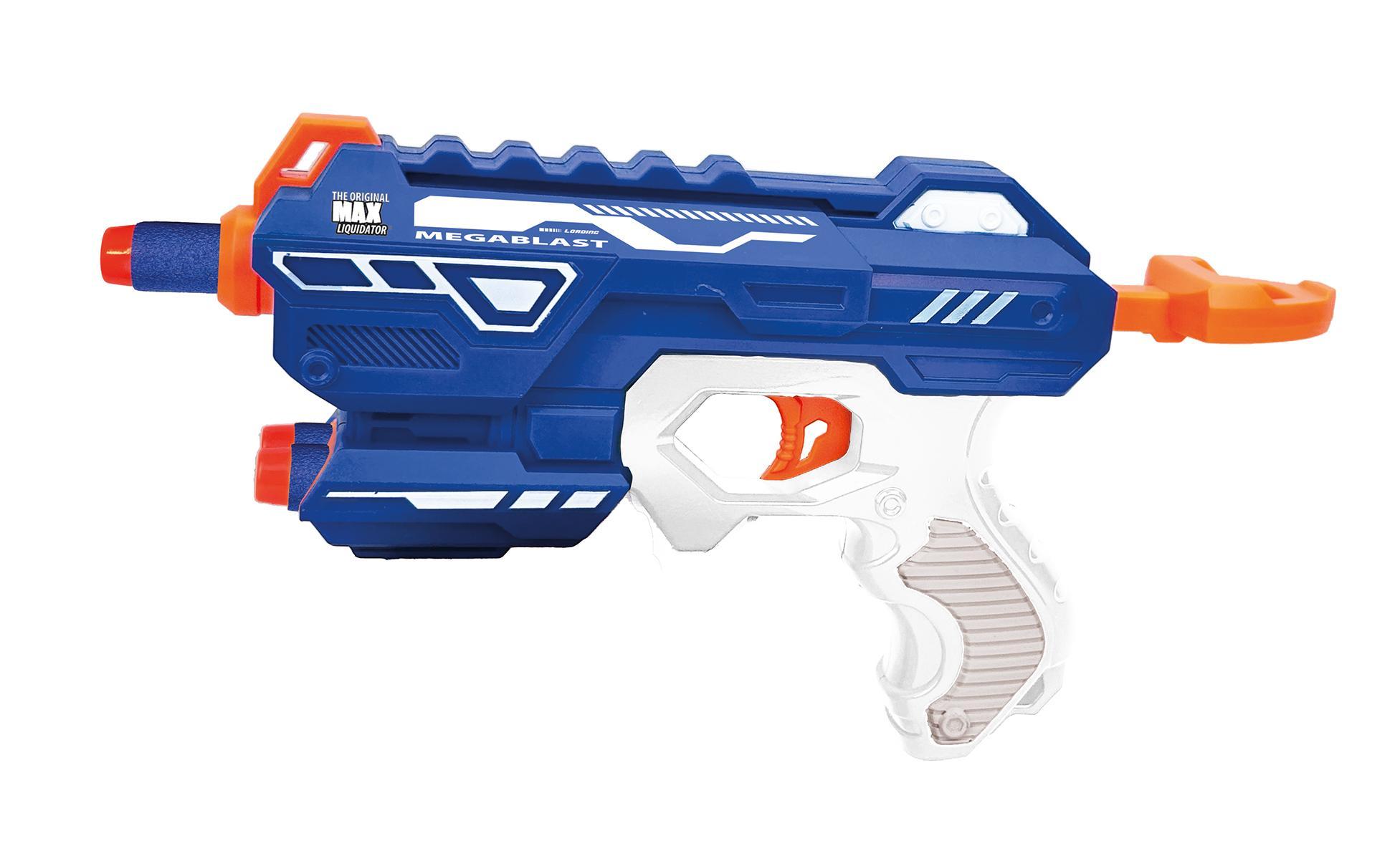 Dart Blaster THE ORIGINAL MAX LIQUIDATOR ca. 23,5 cm - manuell betrieben - + 5 Softdartpfeile