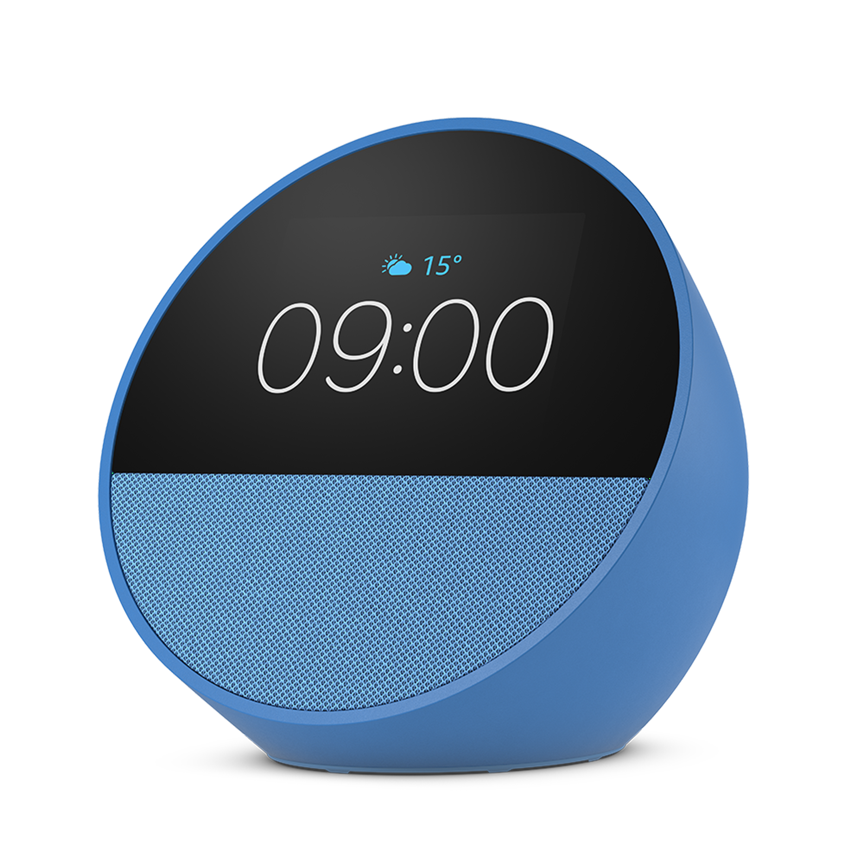 Der neue Amazon Echo Spot (2024), Smart Clock mit sattem Klang und Alexa, Blau