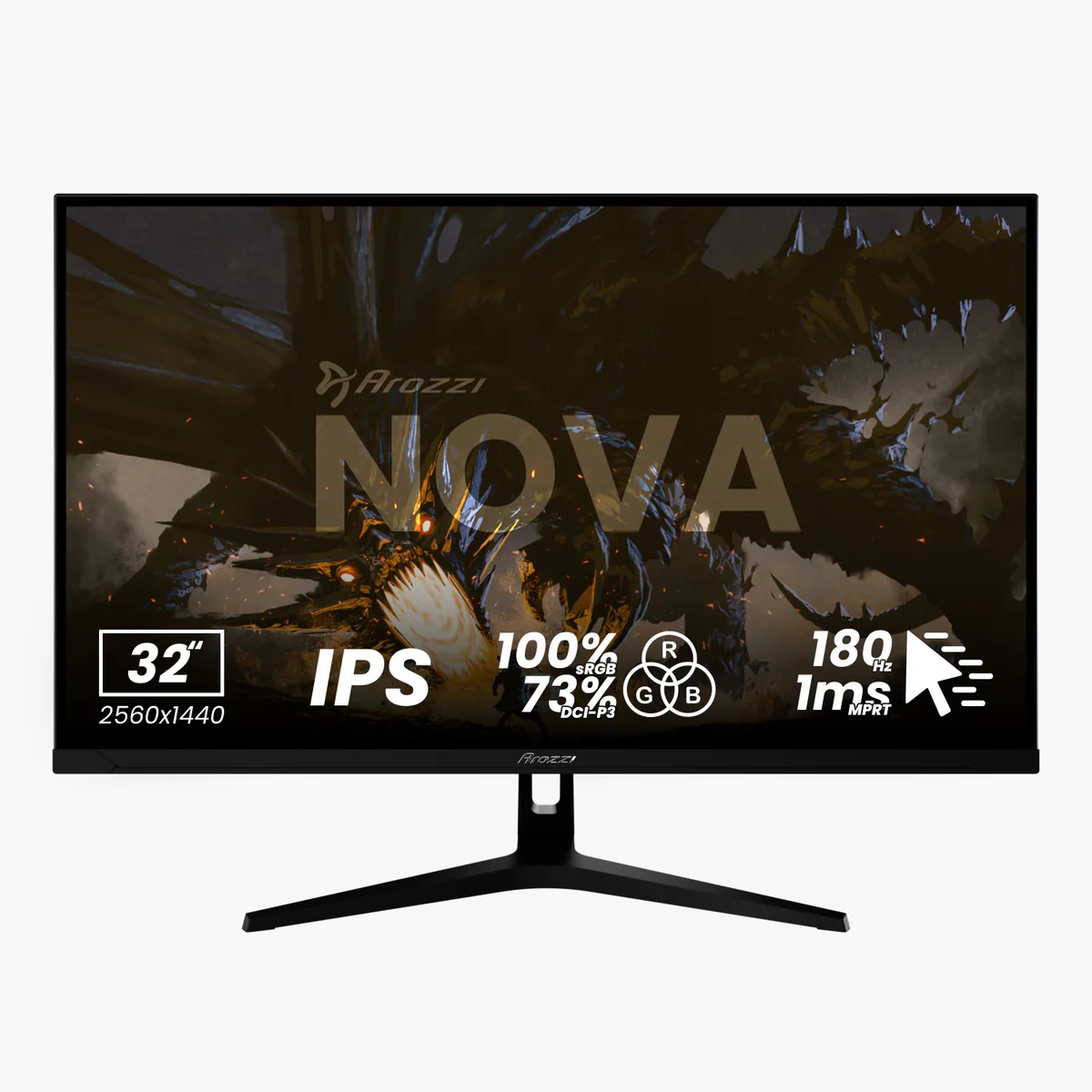 Nova, Schwarz, 32 Zoll, QHD, IPS, 180 Hz, 1 ms Gaming-Monitor