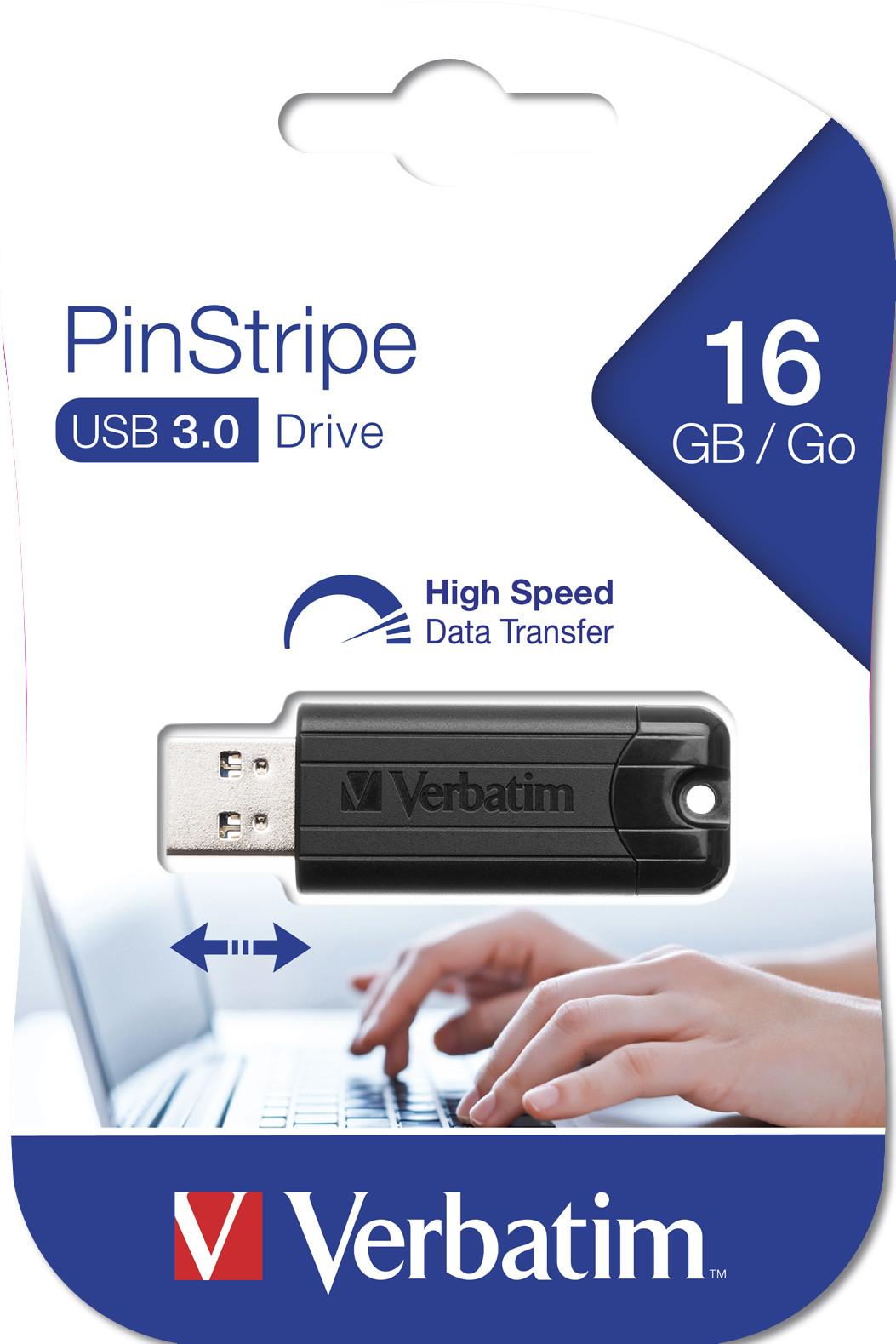 PinStripe 3.0 - USB 3.0-Stick 16GB - Schwarz
