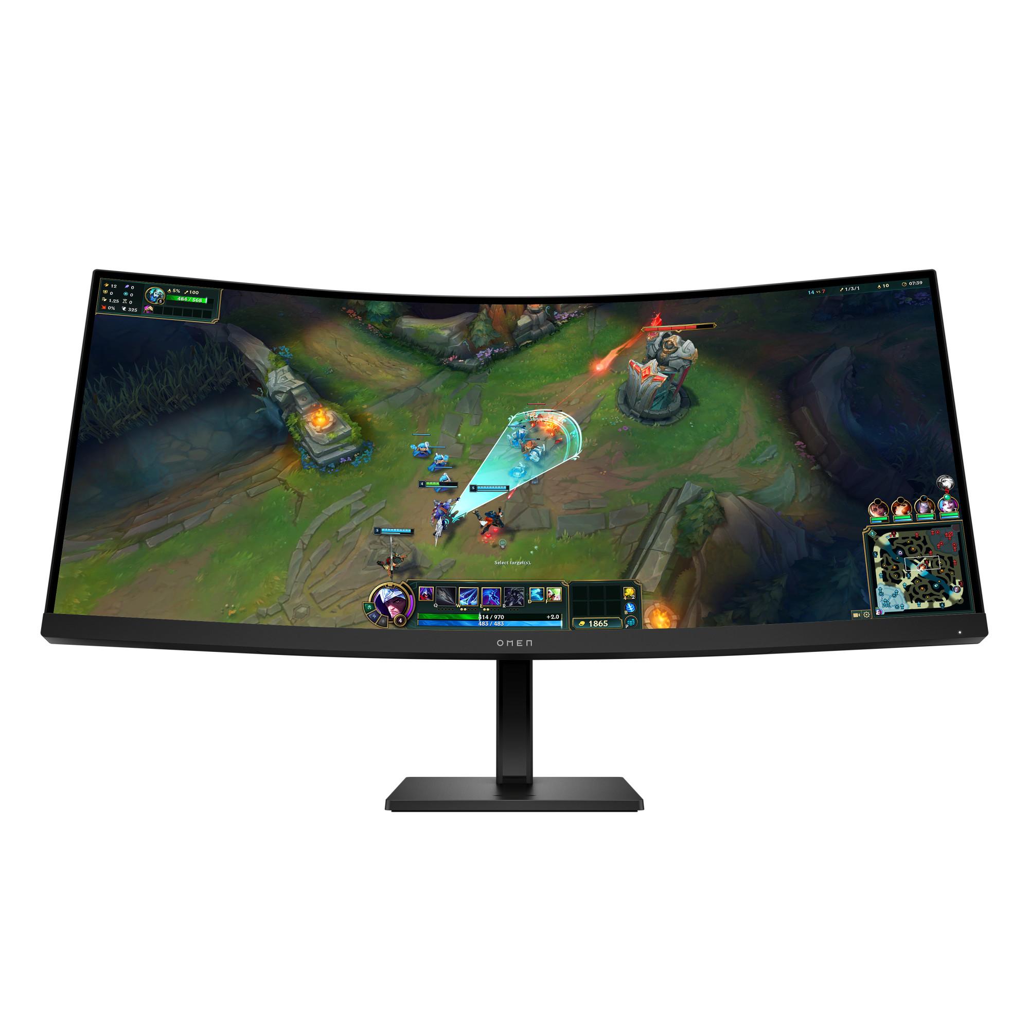 OMEN 34c G2, Schwarz, 34 Zoll, Curved, WQHD, 180 Hz, 1 ms Gaming-Monitor