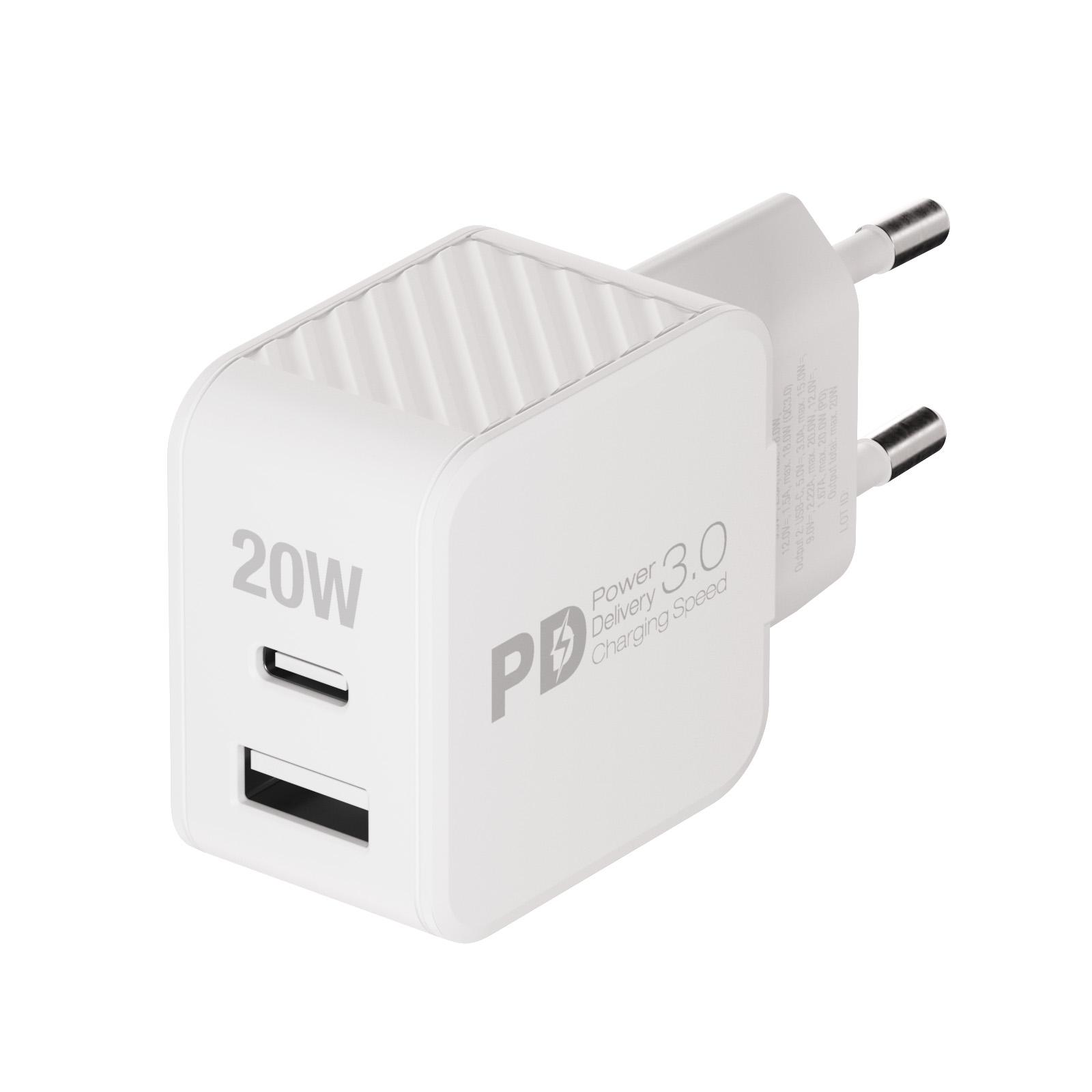 20W USB PD Dual Schnellladegeraet mit GaN Technologie, weiß (64121)