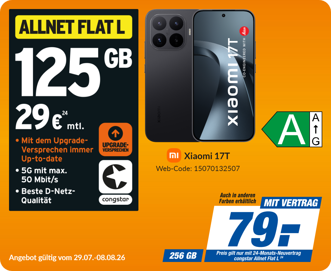 Xiaomi 17T mit Allnet Flat L für 79€!