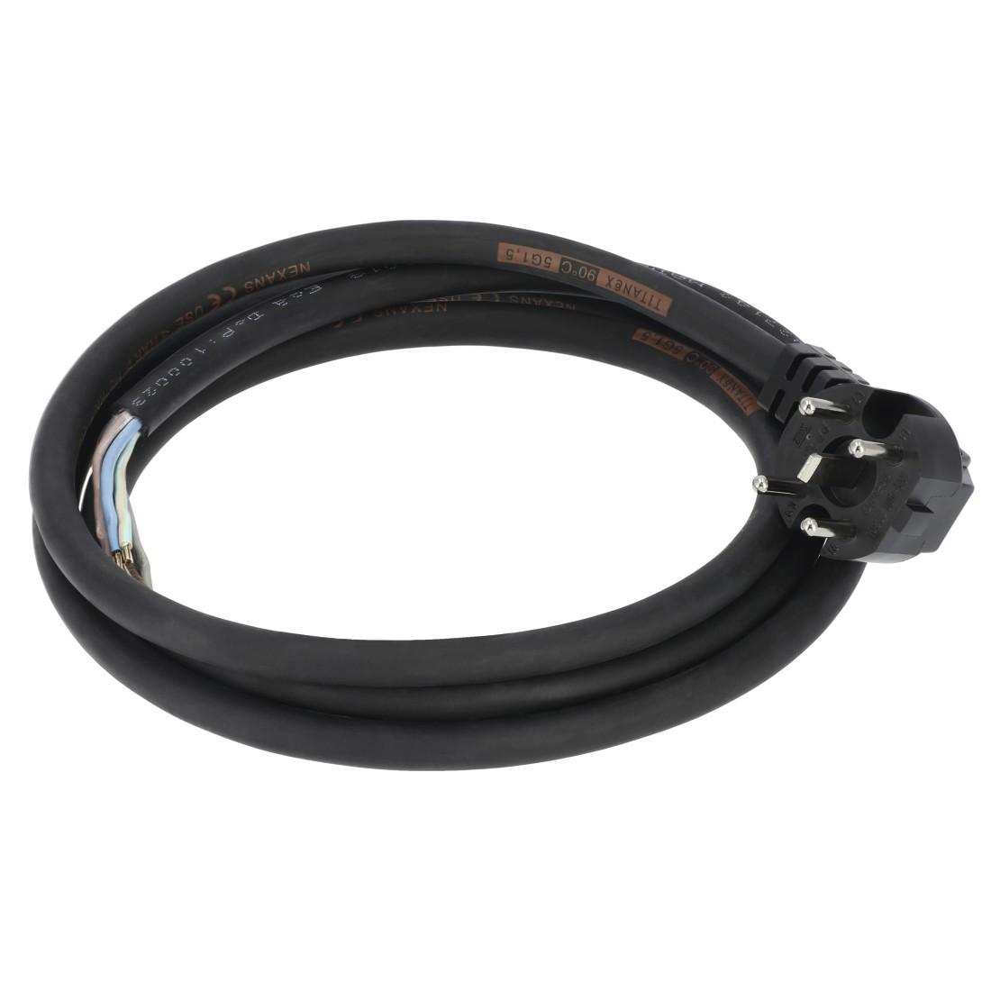 Geräteanschlusskabel mit gewinkeltem Starkstromstecker, für Herd etc., 2 m (00220798)