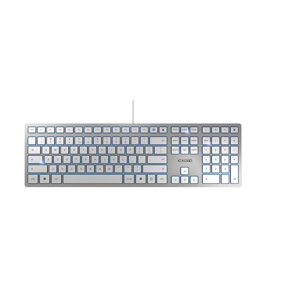 KC 6000 SLIM kabelgebundene Tastatur, Silber/Weiß