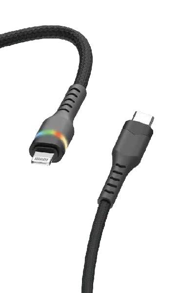 1m Powerkabel Charge & Sync 27 W Typ-C/ Lightning Black (20838)