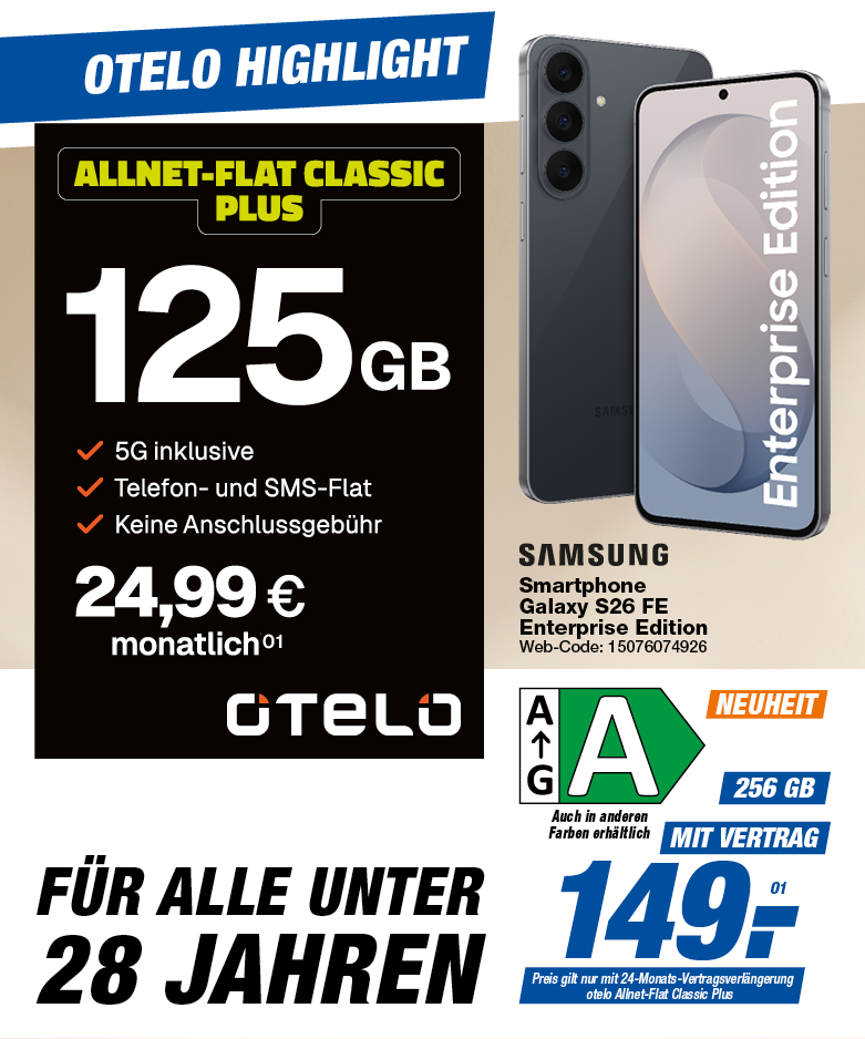 📱 Galaxy S26 FE Enterprise Edition – 125GB für alle unter 28 Jahren ✨
