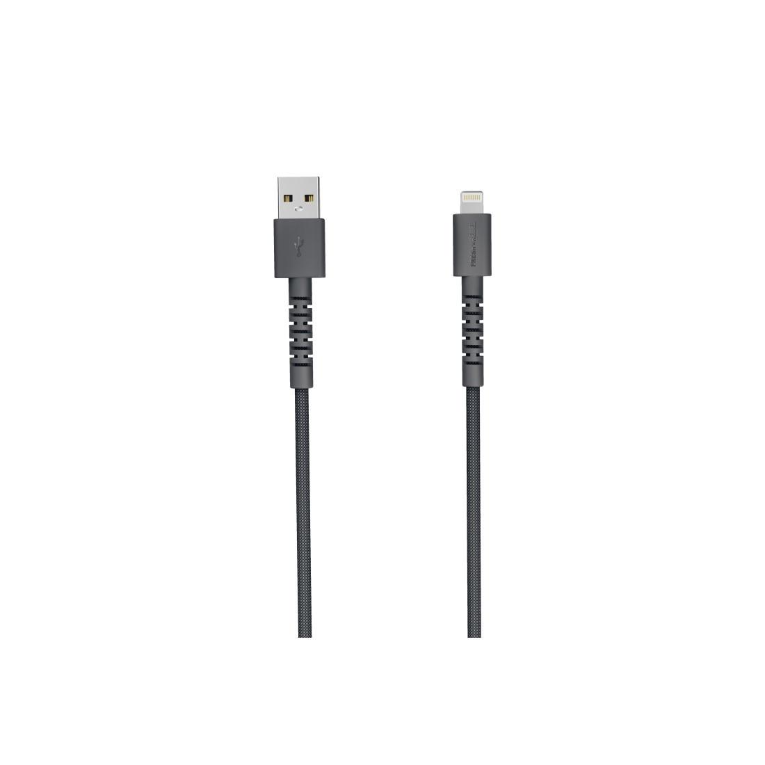 USB-A zu Lightning silicon geflochtenes Kabel "FlexWave" 70cm, Storm Grey (00231876)