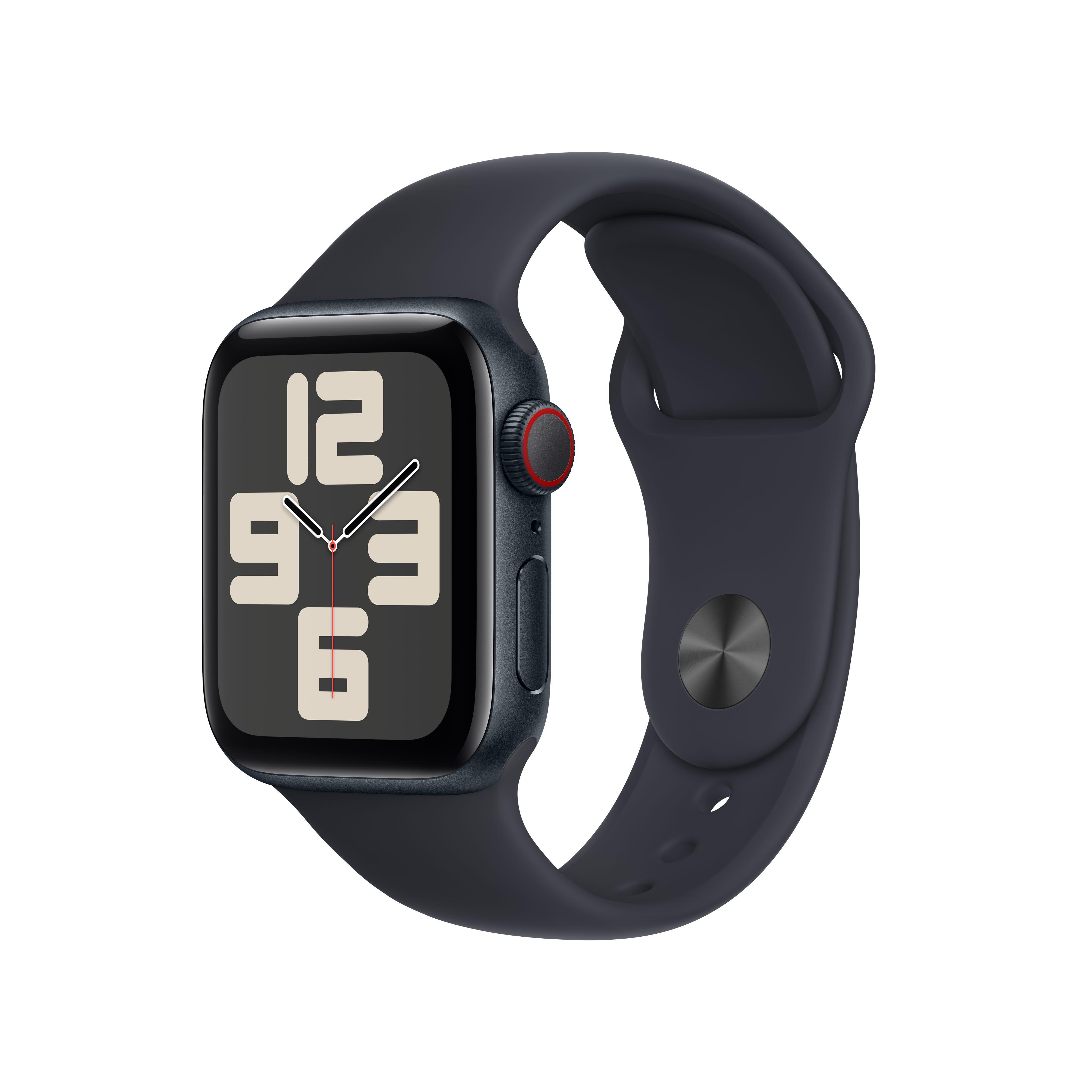 Watch SE GPS + Cellular, 40 mm Aluminiumgehäuse Mitternacht, Sportarmband Mitternacht – S/M
