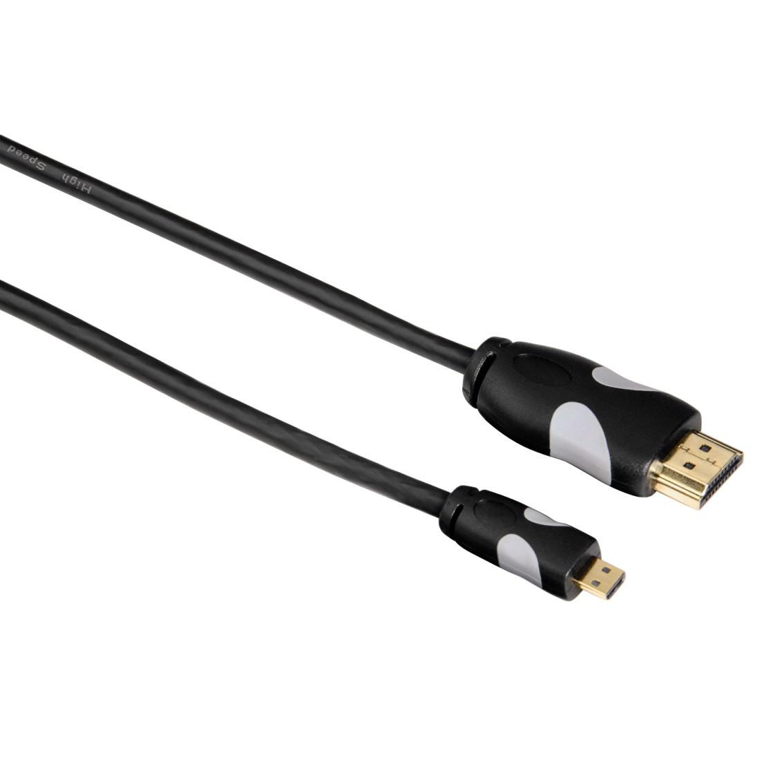 High Speed HDMI™-Kabel, Stecker Typ A - Stecker Typ D (Micro), Ethernet, 2m (00132114)