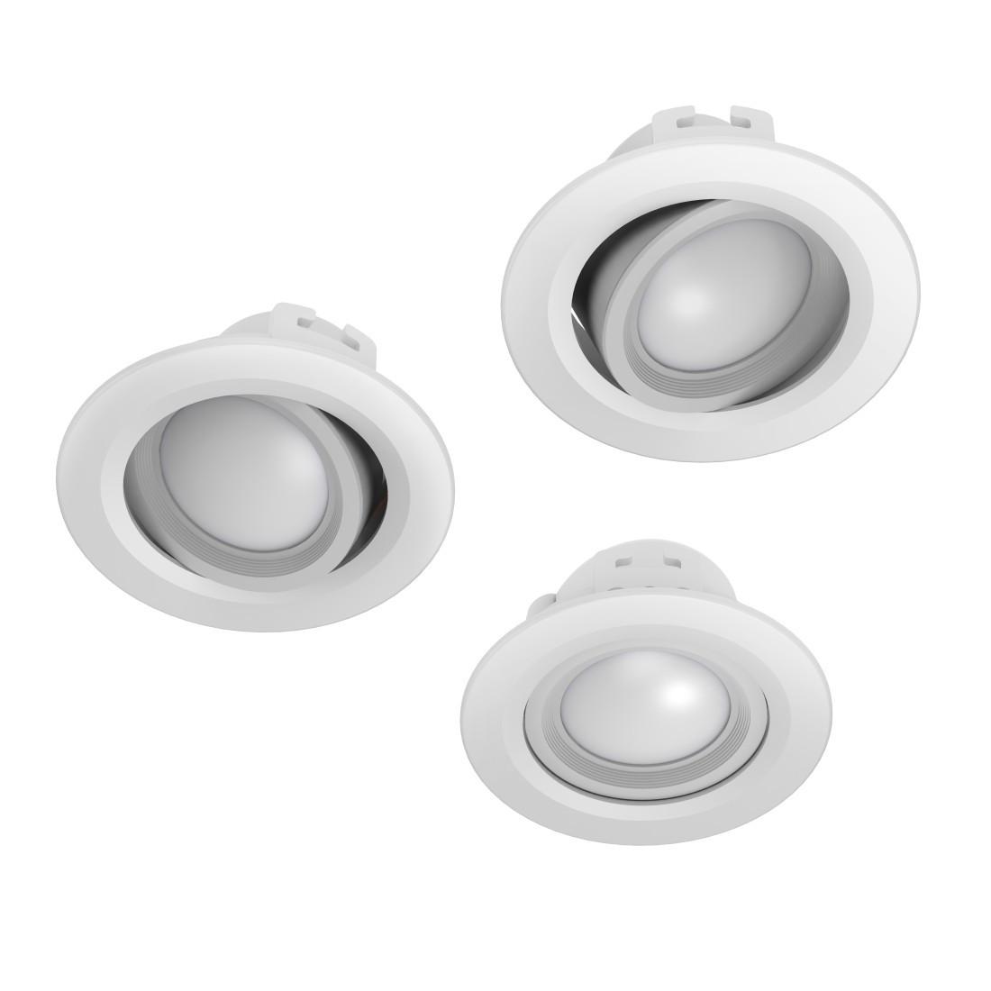 WLAN LED-Einbauspot, 5W, per Sprache/App steuern, verstellbar, 3 St., Weiß (00176611)