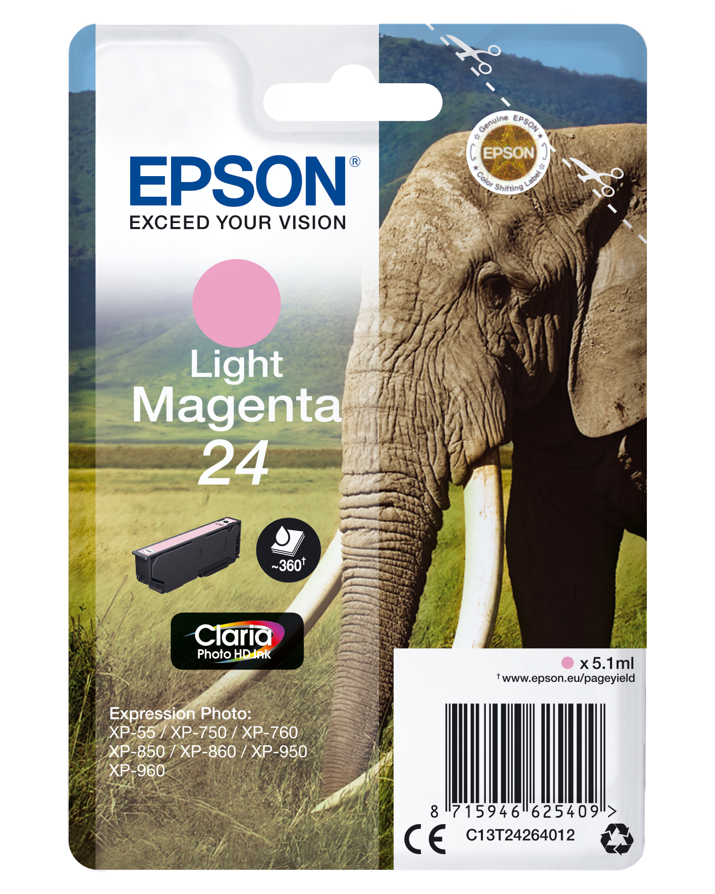 C13T24264012 Elefant light magenta Druckerpatrone