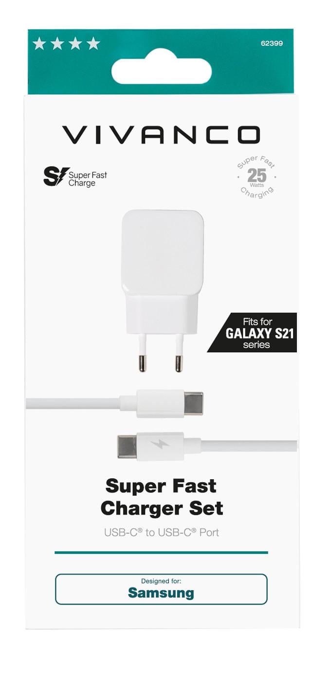 Super Fast Charger 25W, Schnellladeset für Samsung (62399)