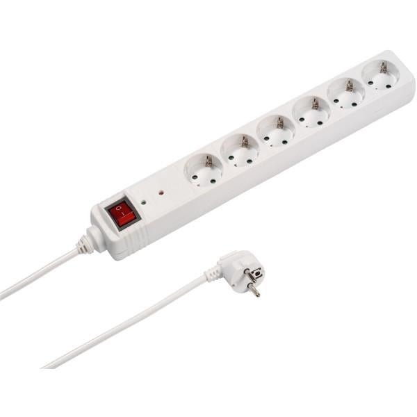 6-fach Steckdosenleiste mit Überspannungsschutz (61159)
